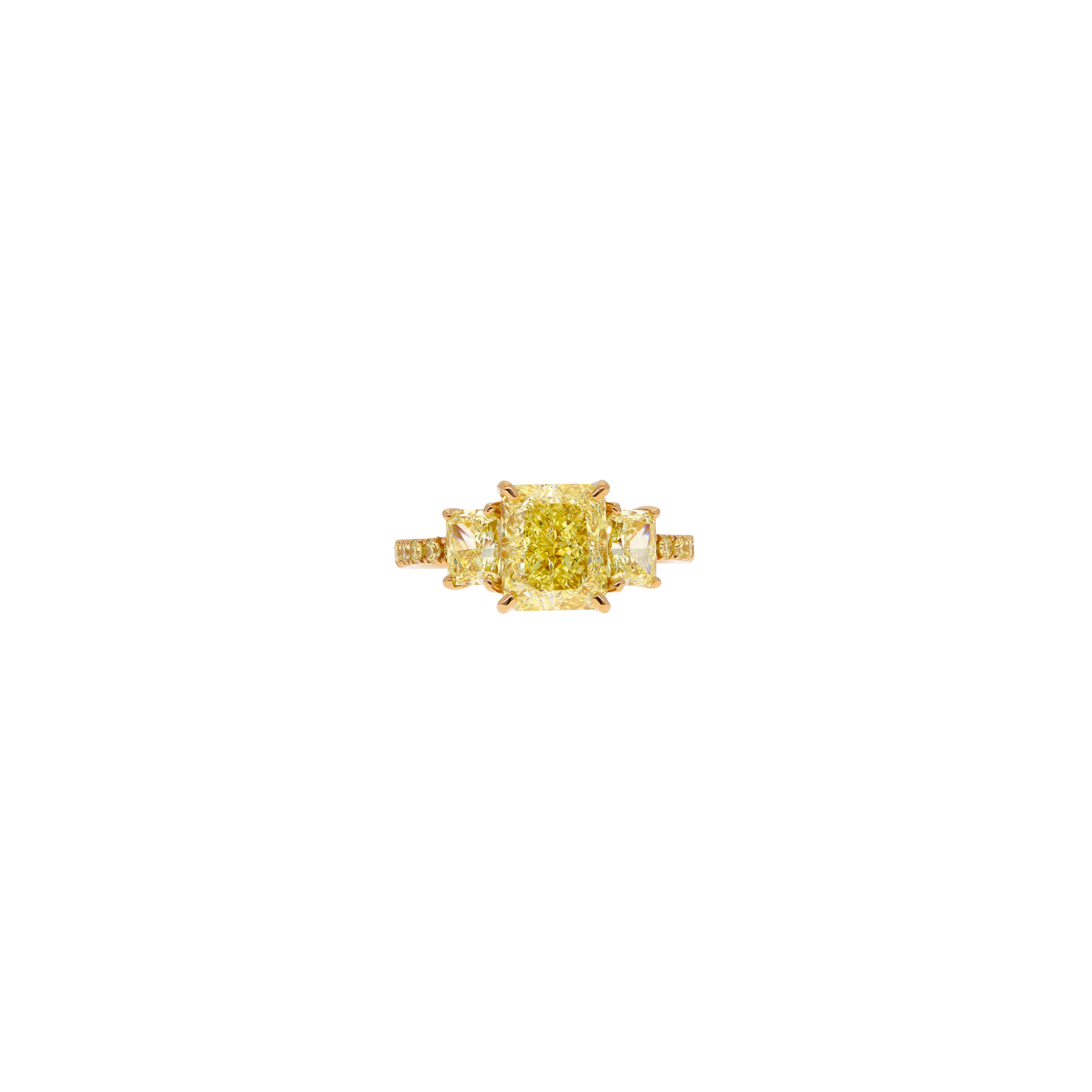 ANELLO TRILOGY IN ORO ROSA CON DIAMANTI FANCY YELLOW - 372-3698