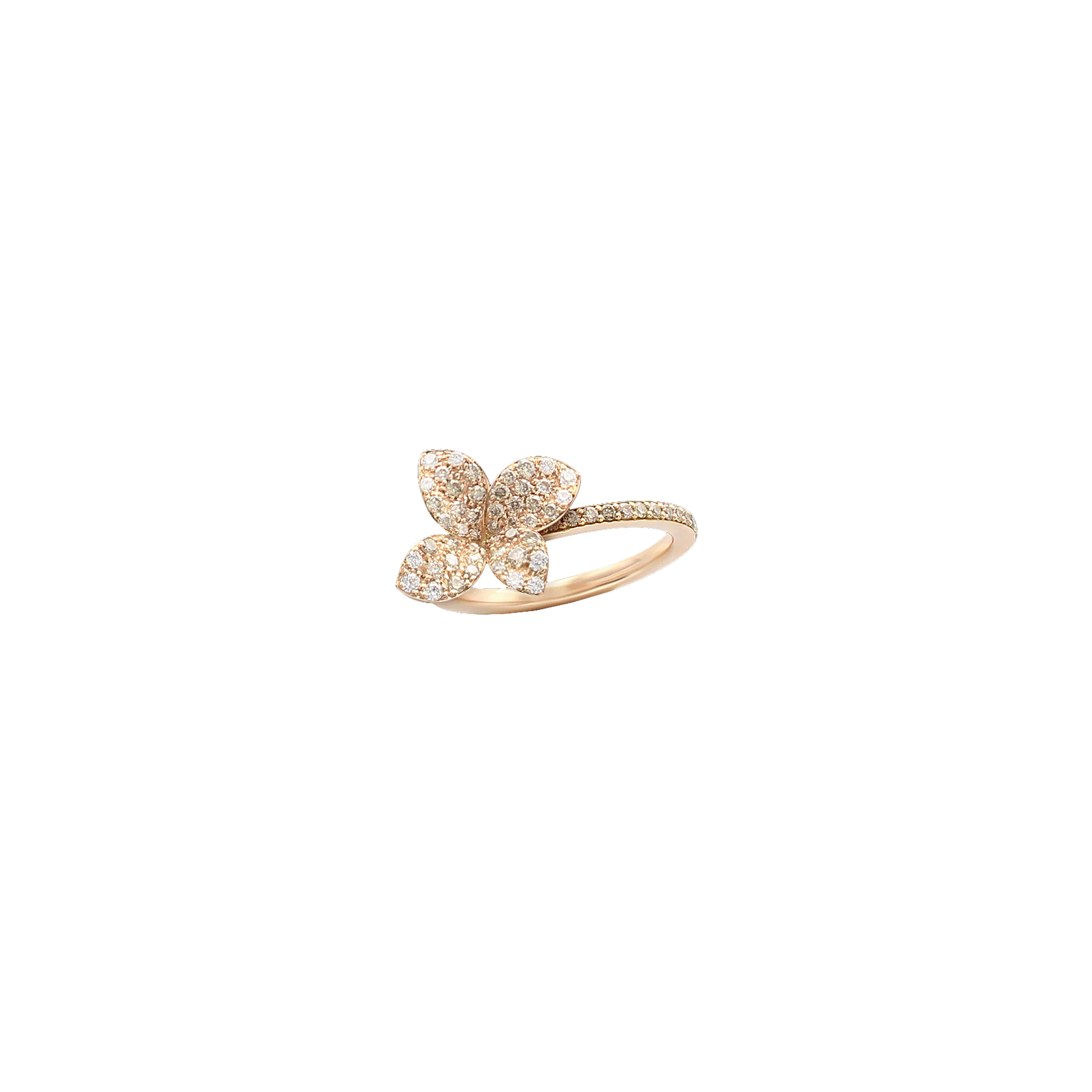 ANELLO PETIT GARDEN IN ORO ROSA CON DIAMANTI,  FIORE PICCOLO - 15380R