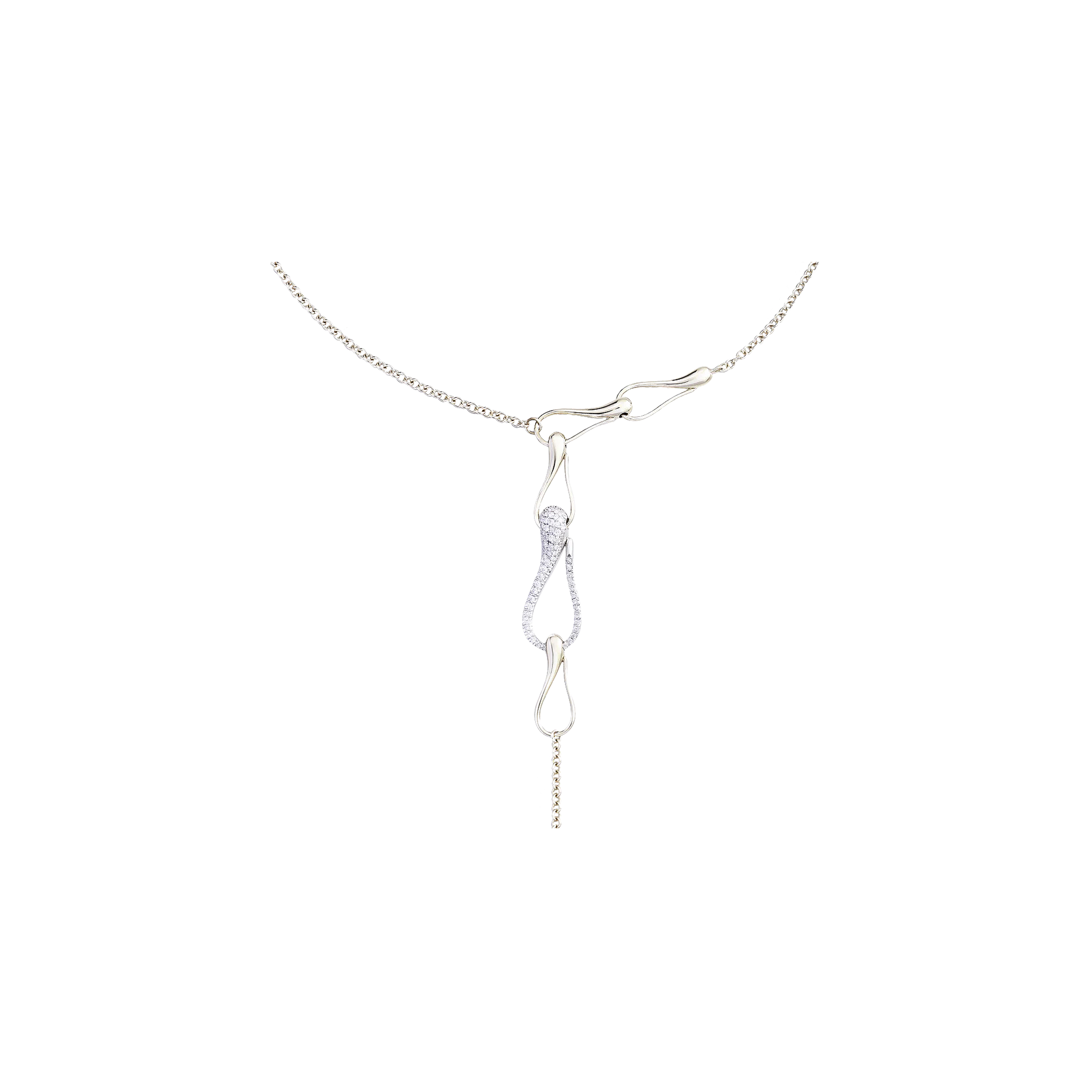 COLLANA Y-SHAPE ELIKA IN ORO PALE YELLOW, ORO BIANCO E DIAMANTI - DEK24CAPYDI