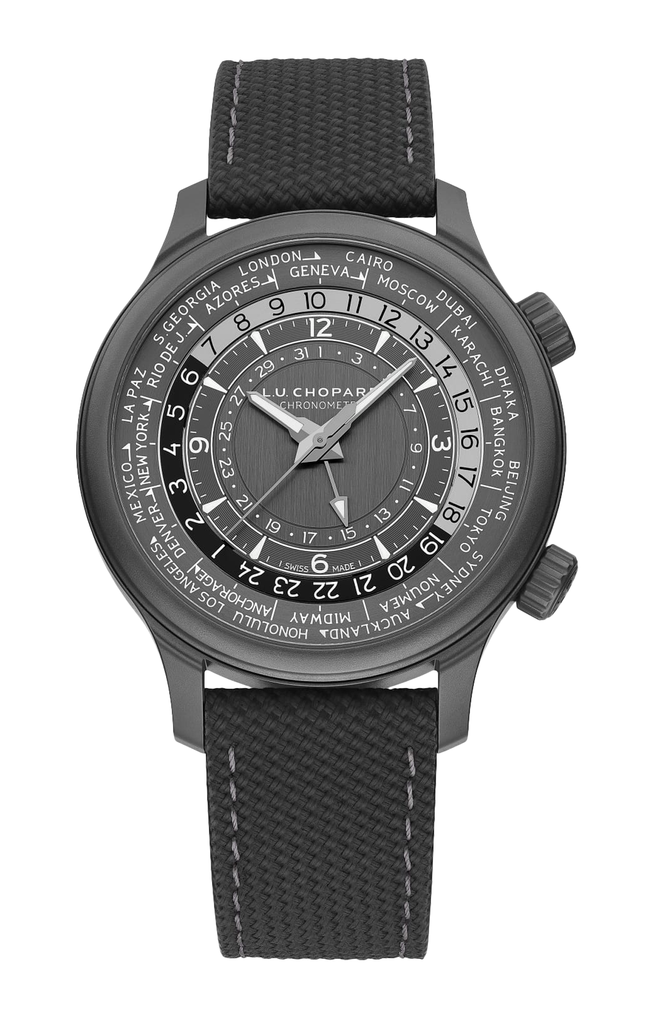 L.U.C TIME TRAVELER ONE BLACK 42 MM, AUTOMATICO, TITANIO CERAMIZZATO - LIMITED EDITION - 168574-3008