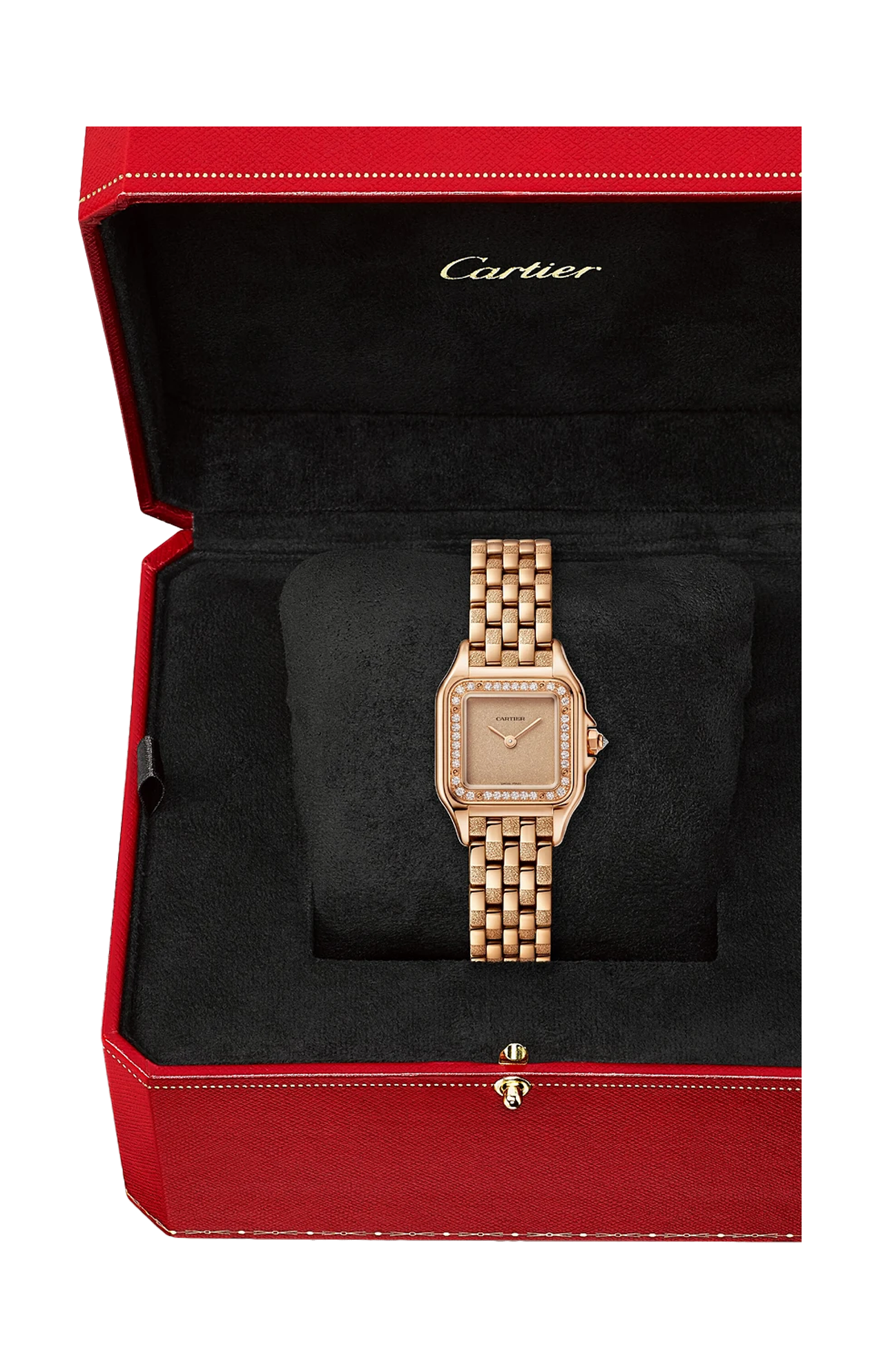 PANTHÈRE DE CARTIER MODELLO PICCOLO, QUARZO, ORO ROSA, DIAMANTI - WJPN0058