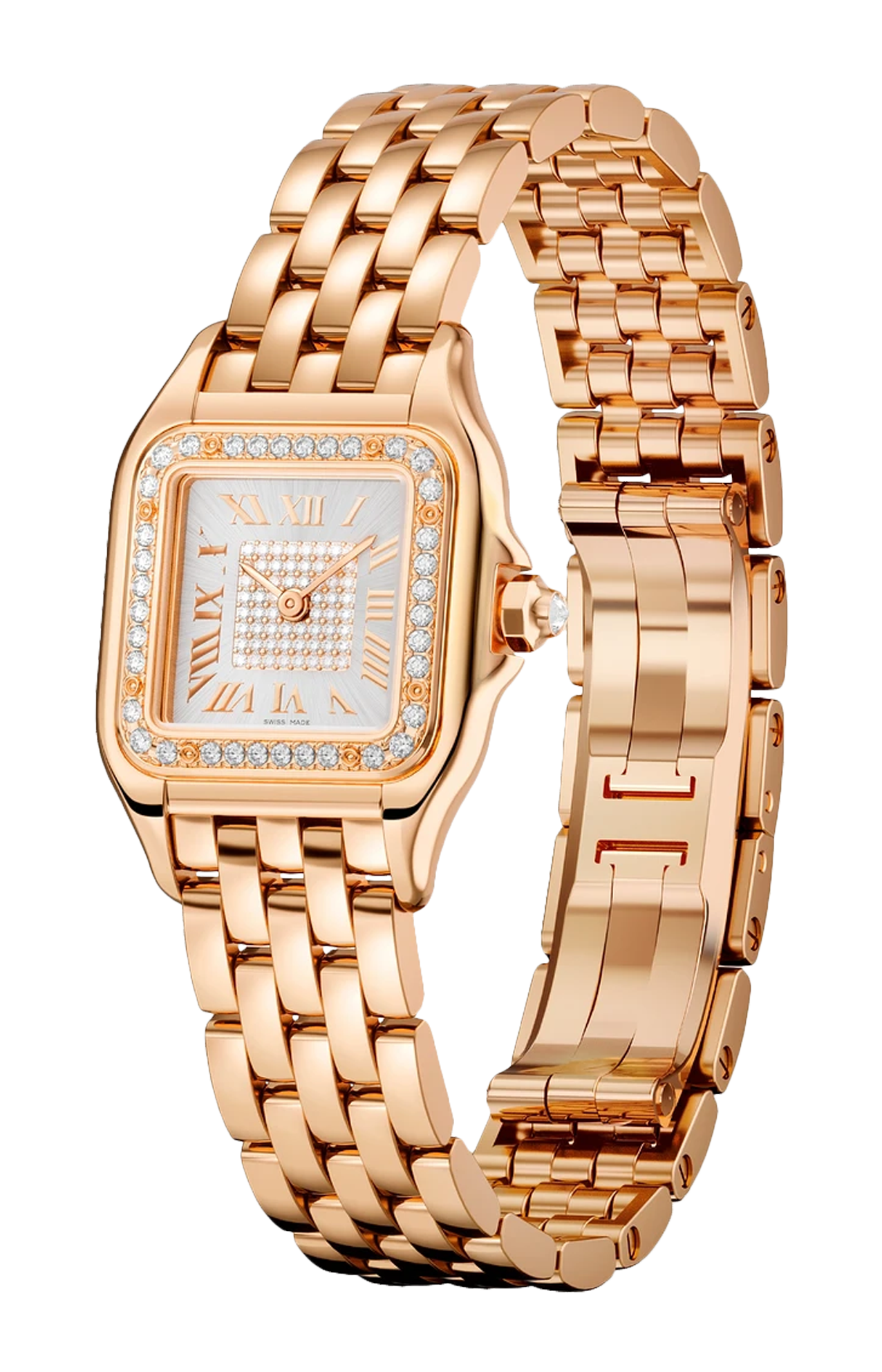 PANTHÈRE DE CARTIER MODELLO PICCOLO, QUARZO, ORO ROSA, DIAMANTI - WJPN0039