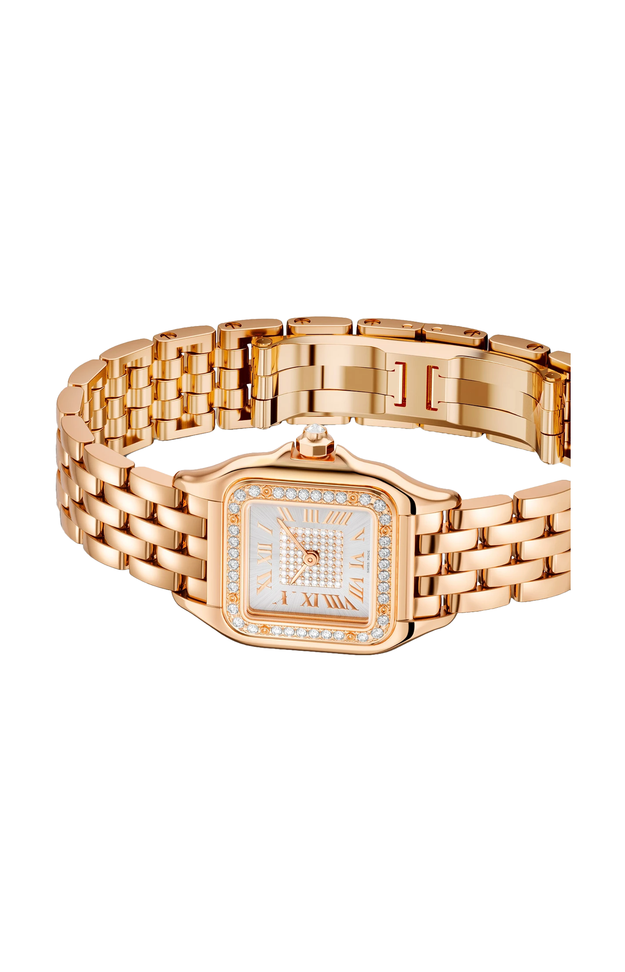 PANTHÈRE DE CARTIER MODELLO PICCOLO, QUARZO, ORO ROSA, DIAMANTI - WJPN0039