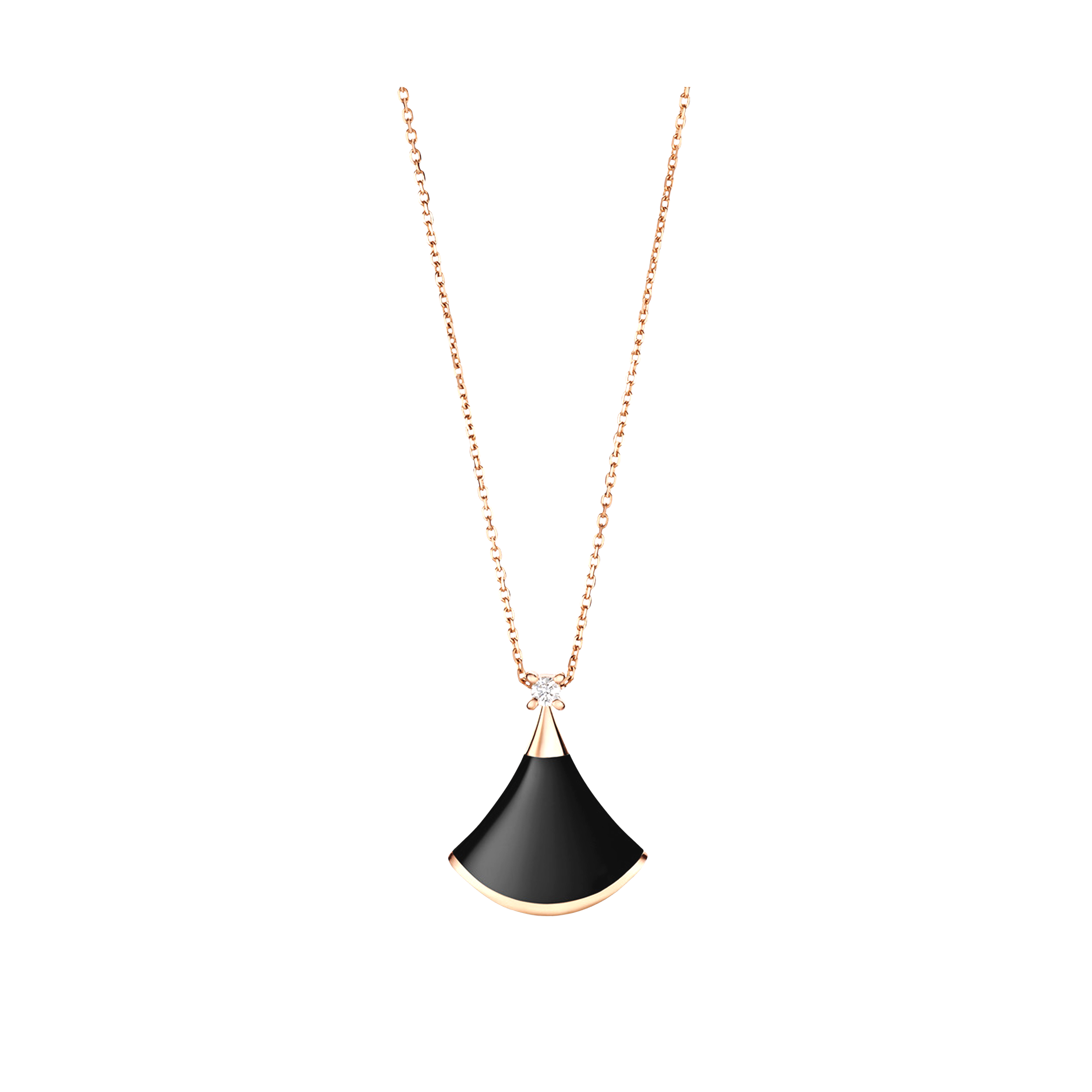 COLLANA DIVAS' DREAM IN ORO ROSA 18 KT CON ONICE E DIAMANTI - LUNGHEZZA 41 - 43 CM - CL859932