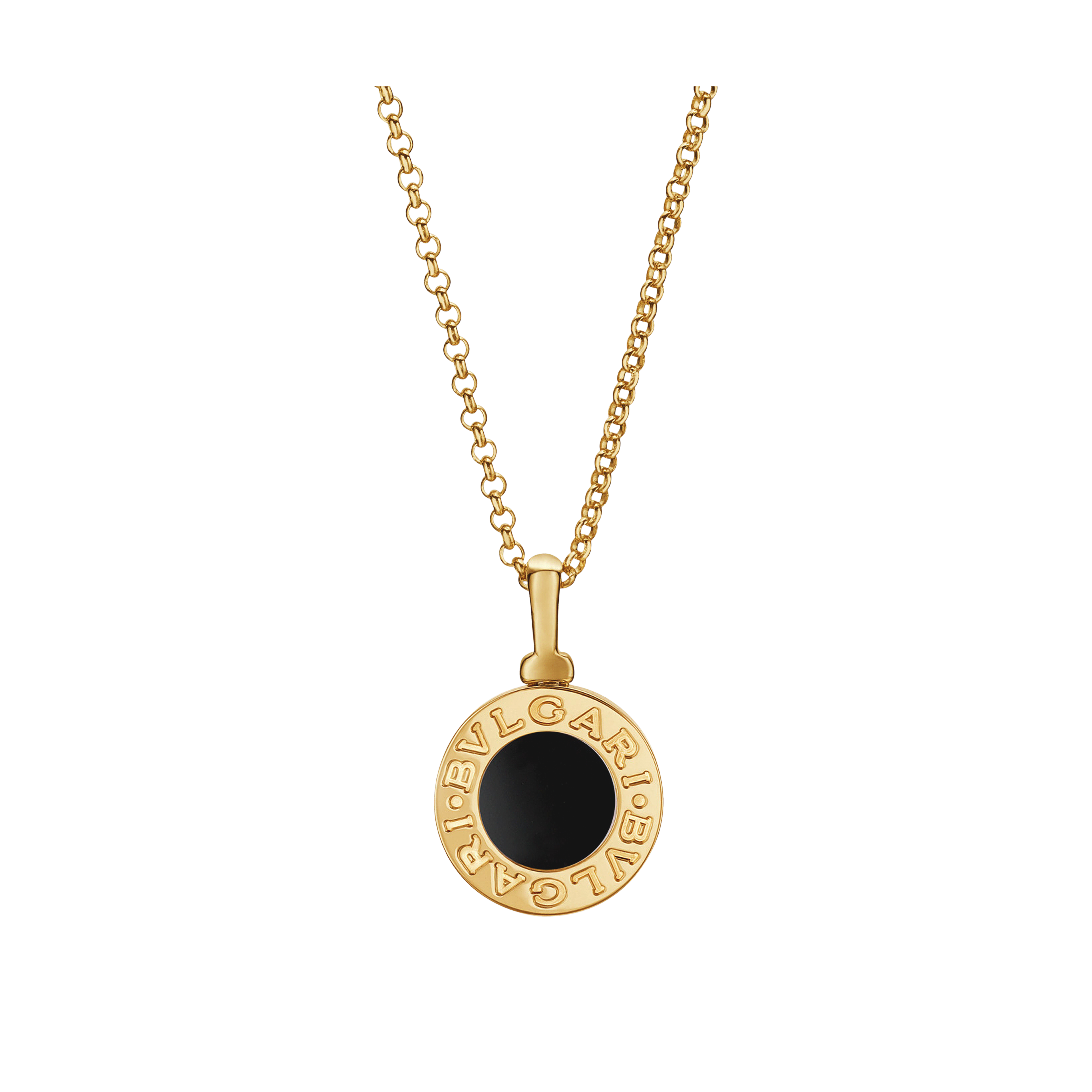 COLLANA BVLGARI BVLGARI IN ORO GIALLO 18 KT CON ONICE - LUNGHEZZA 41 - 43 CM - CL857216