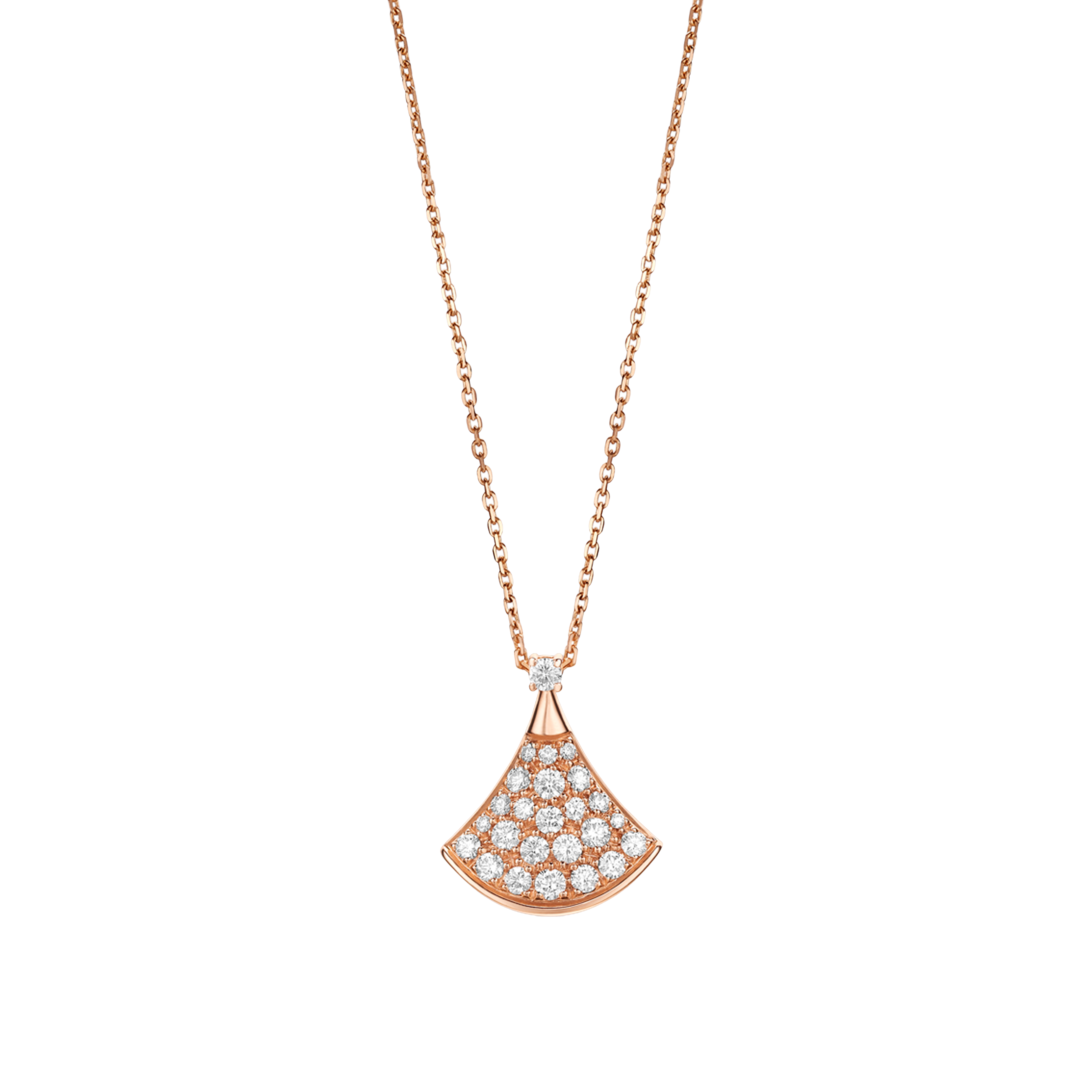 DIVAS' DREAM COLLANA IN ORO ROSA 18 KT E PAVE' DI DIAMANTI