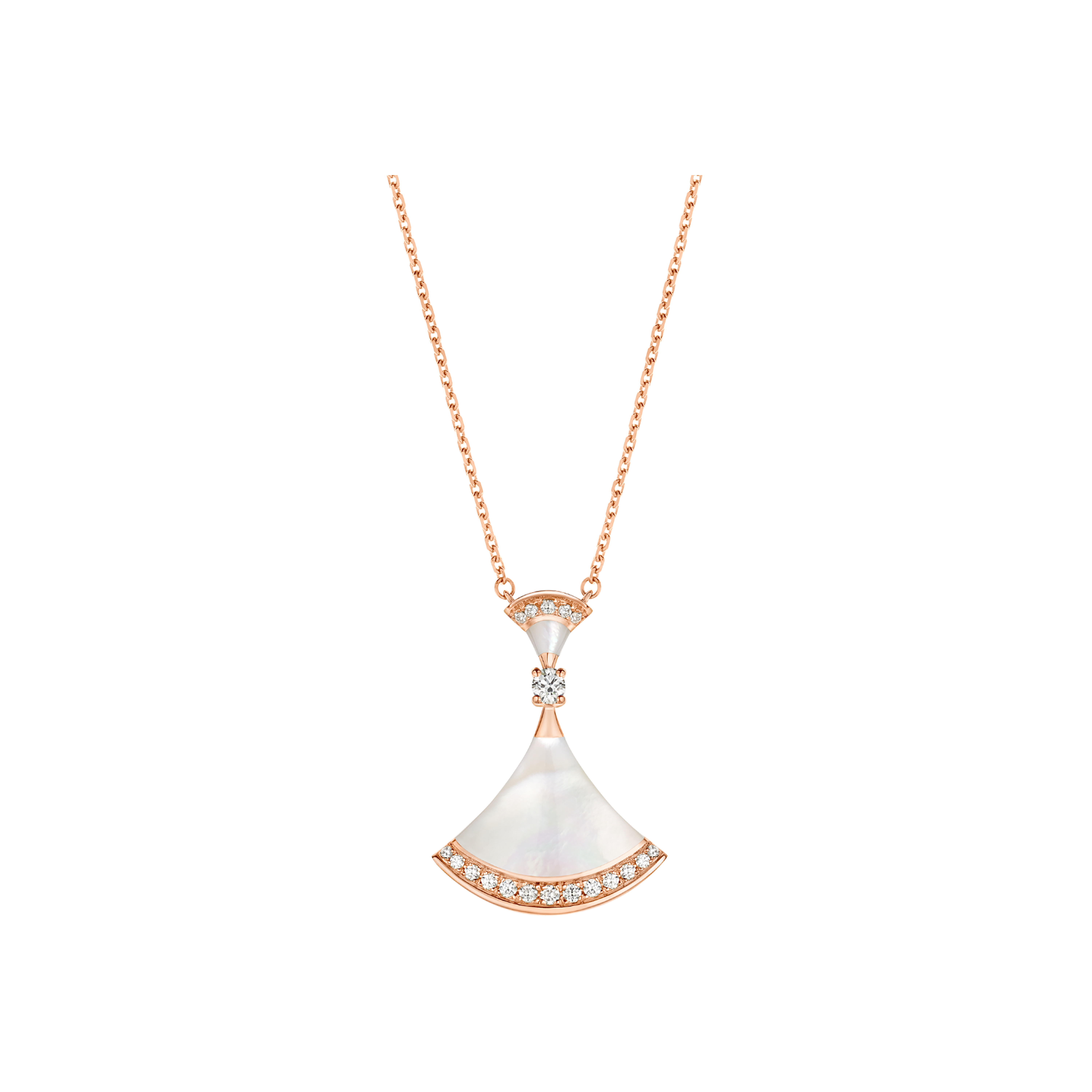 COLLANA DIVAS' DREAM IN ORO ROSA CON PENDENTE MADREPERLA E DIAMANTI - CL858643