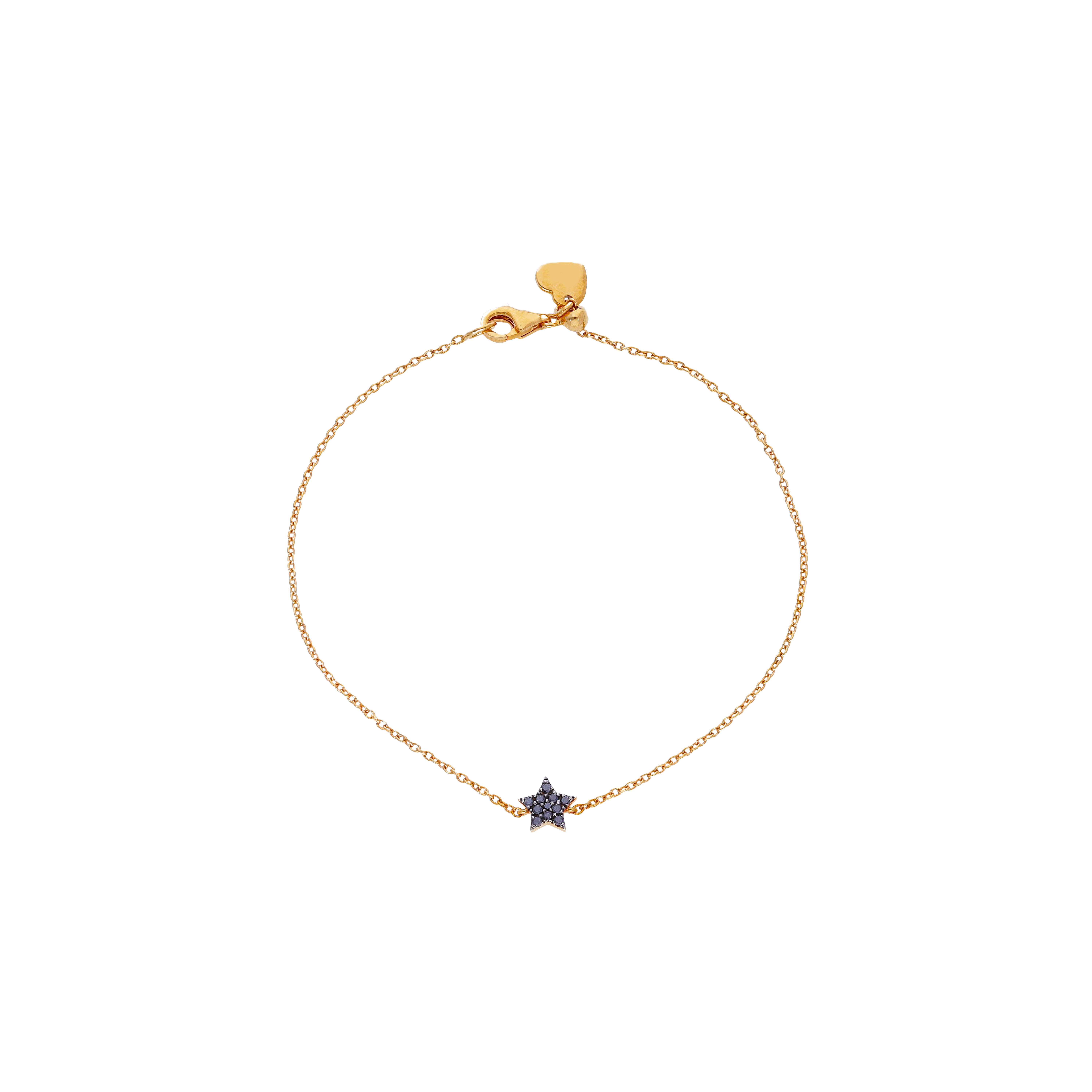 BRACCIALE IN ORO ROSA CON STELLA IN PAVÉ DI DIAMANTI NERI - 222928