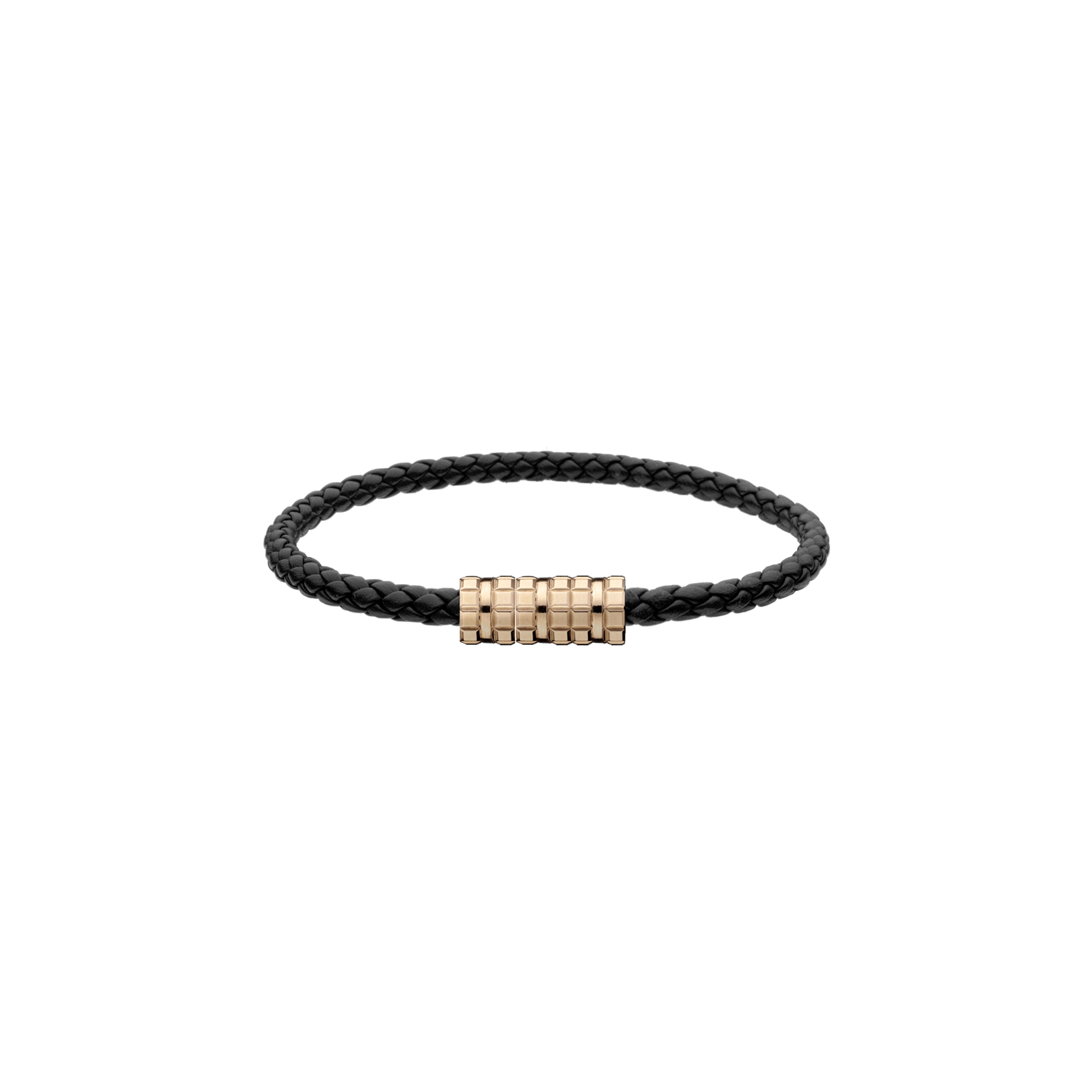 CHOPARD - BRACCIALE ICE CUBE, PELLE NERA, METALLO TONALITA' ORO ROSA - 95016-0327