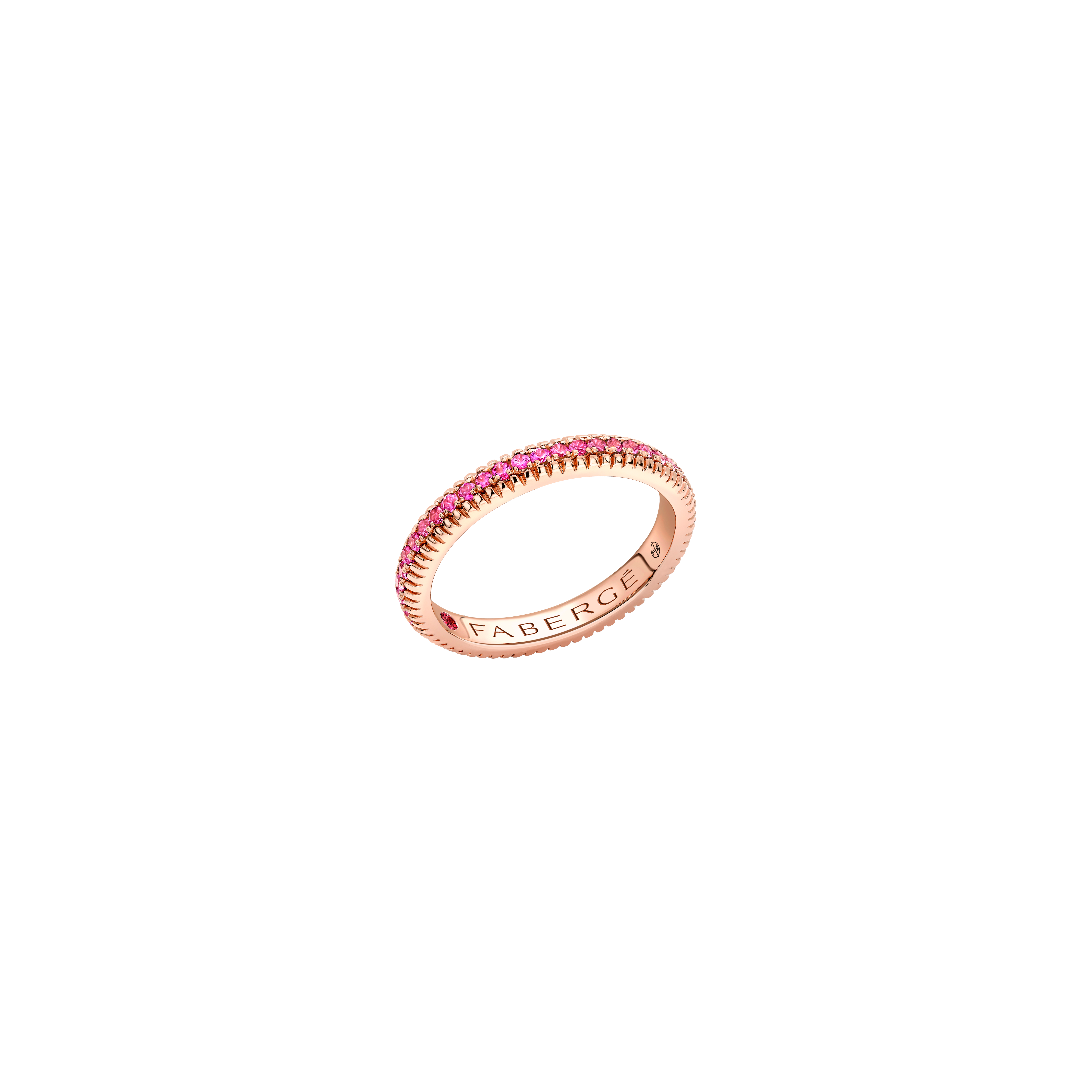 ANELLO ETERNITY COLOURS OF LOVE IN ORO ROSA CON SCANALATURE E ZAFFIRI ROSA - 847RG3102