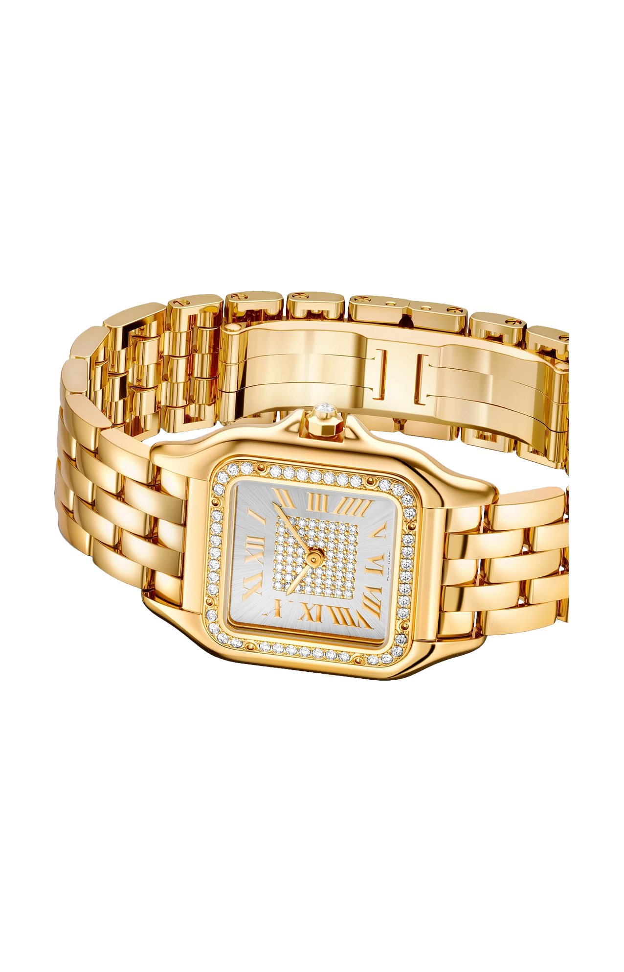 PANTHÈRE DE CARTIER MODELLO MEDIO, ORO GIALLO, DIAMANTI, QUARZO - WJPN0043