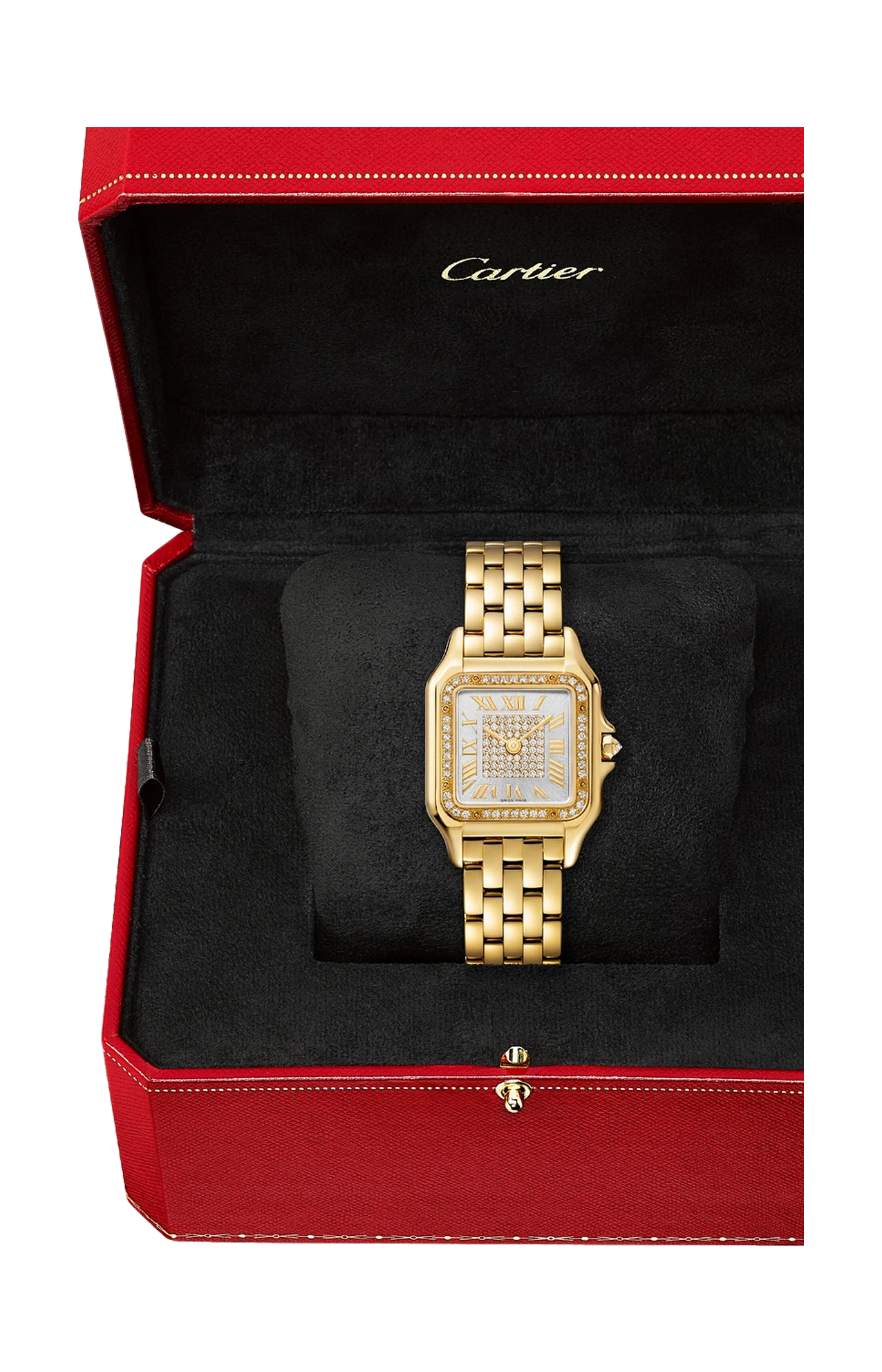 PANTHÈRE DE CARTIER MODELLO MEDIO, ORO GIALLO, DIAMANTI, QUARZO - WJPN0043