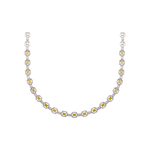 COLLANA GIROCOLLO IN ORO BIANCO E ORO GIALLO CON DIAMANTI FANCY YELLOW E DIAMANTI BIANCHI - 1GA1790060/1