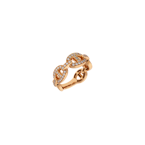 ANELLO MAGLIA MARINA RIGIDO IN ORO ROSA E DIAMANTI - 1AN1480797/1