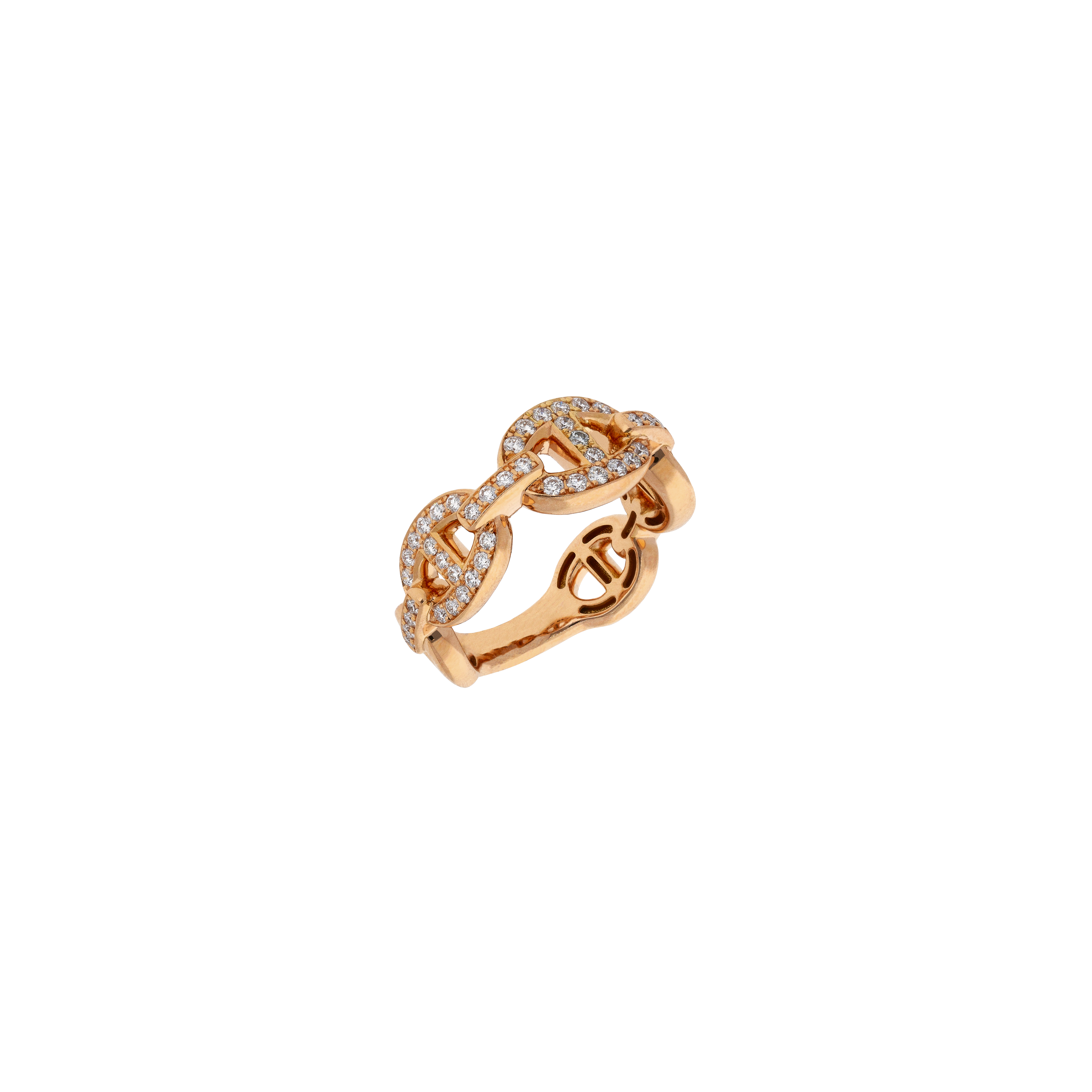 ANELLO MAGLIA MARINA RIGIDO IN ORO ROSA E DIAMANTI - 1AN1480797/1