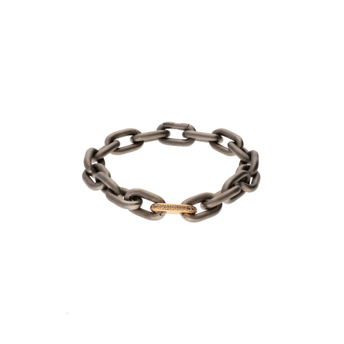 BRACCIALE IN TITANIO CON UNA MAGLIA ORO ROSSO INCASSATA DIAMANTI BROWN - CBR3DBR