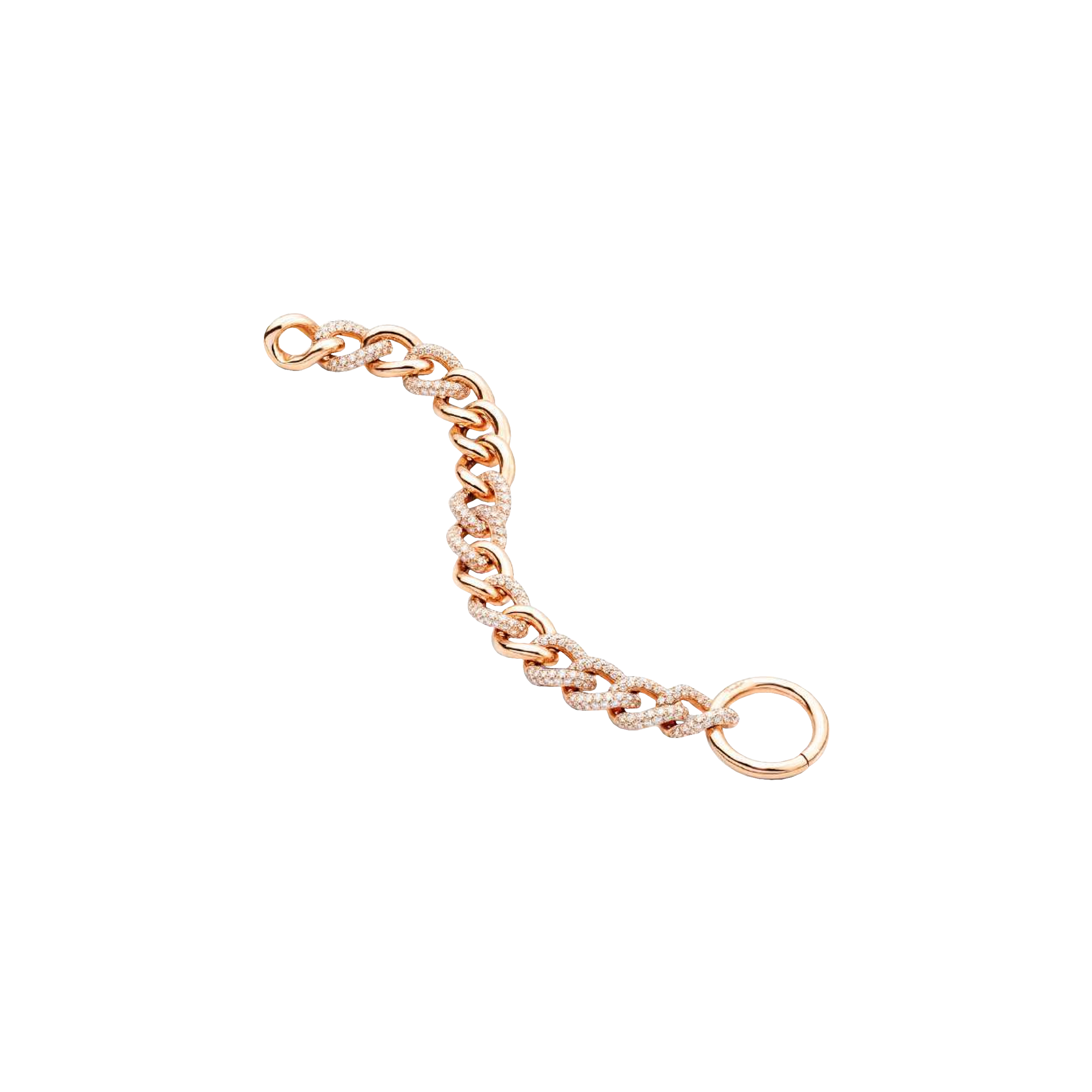 BRACCIALE CATENE IN ORO ROSA CON DIAMANTI - PBC1013O7000DB000