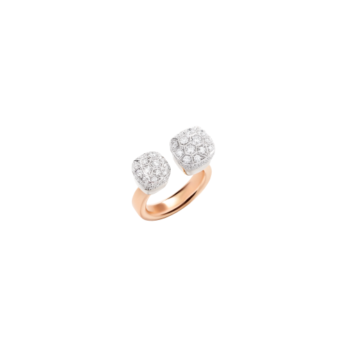 ANELLO NUDO IN ORO ROSA E ORO BIANCO CON DIAMANTI - PAC4021O6WHRDB000