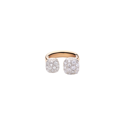 ANELLO NUDO IN ORO ROSA E ORO BIANCO CON DIAMANTI - PAC4021O6WHRDB000