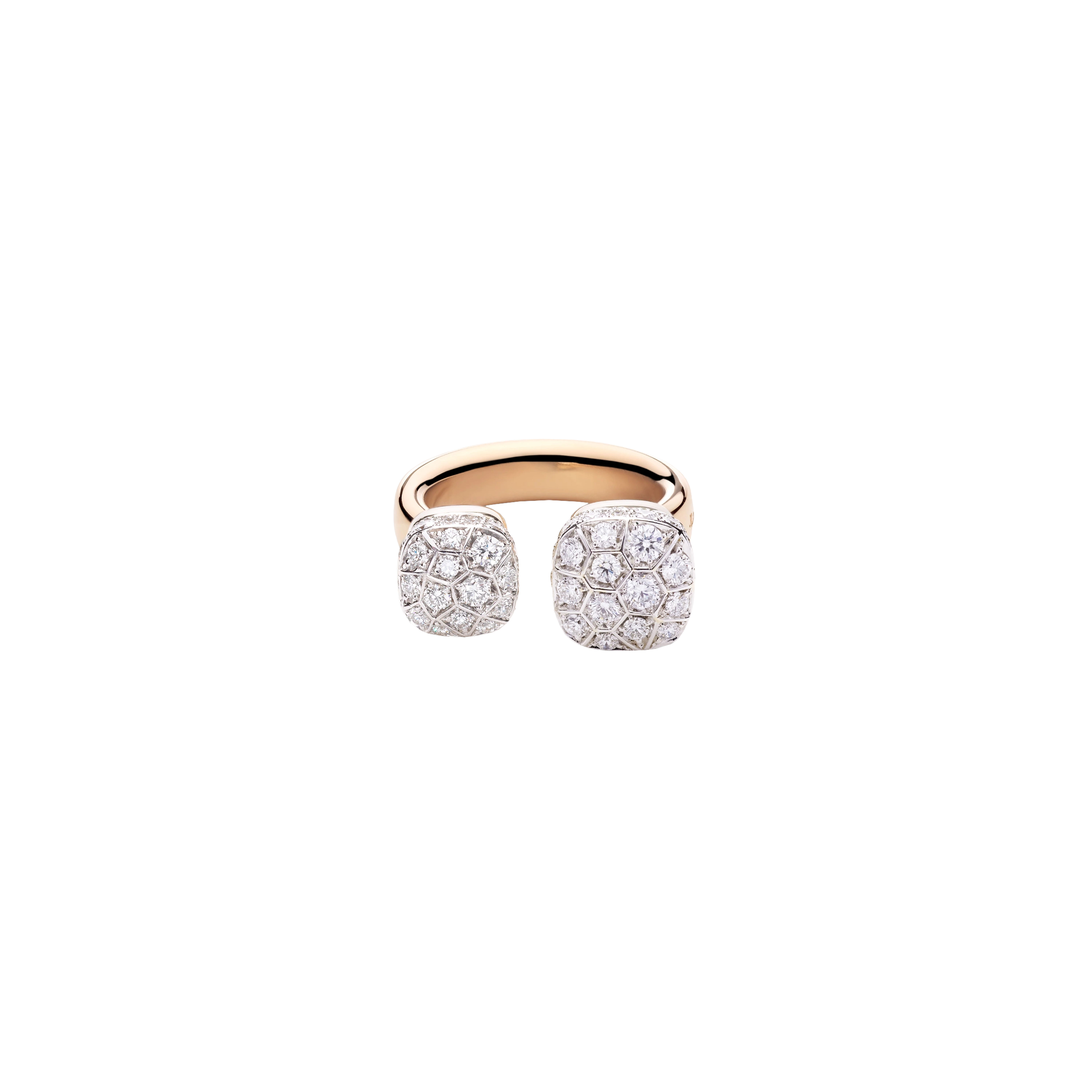 ANELLO NUDO IN ORO ROSA E ORO BIANCO CON DIAMANTI - PAC4021O6WHRDB000