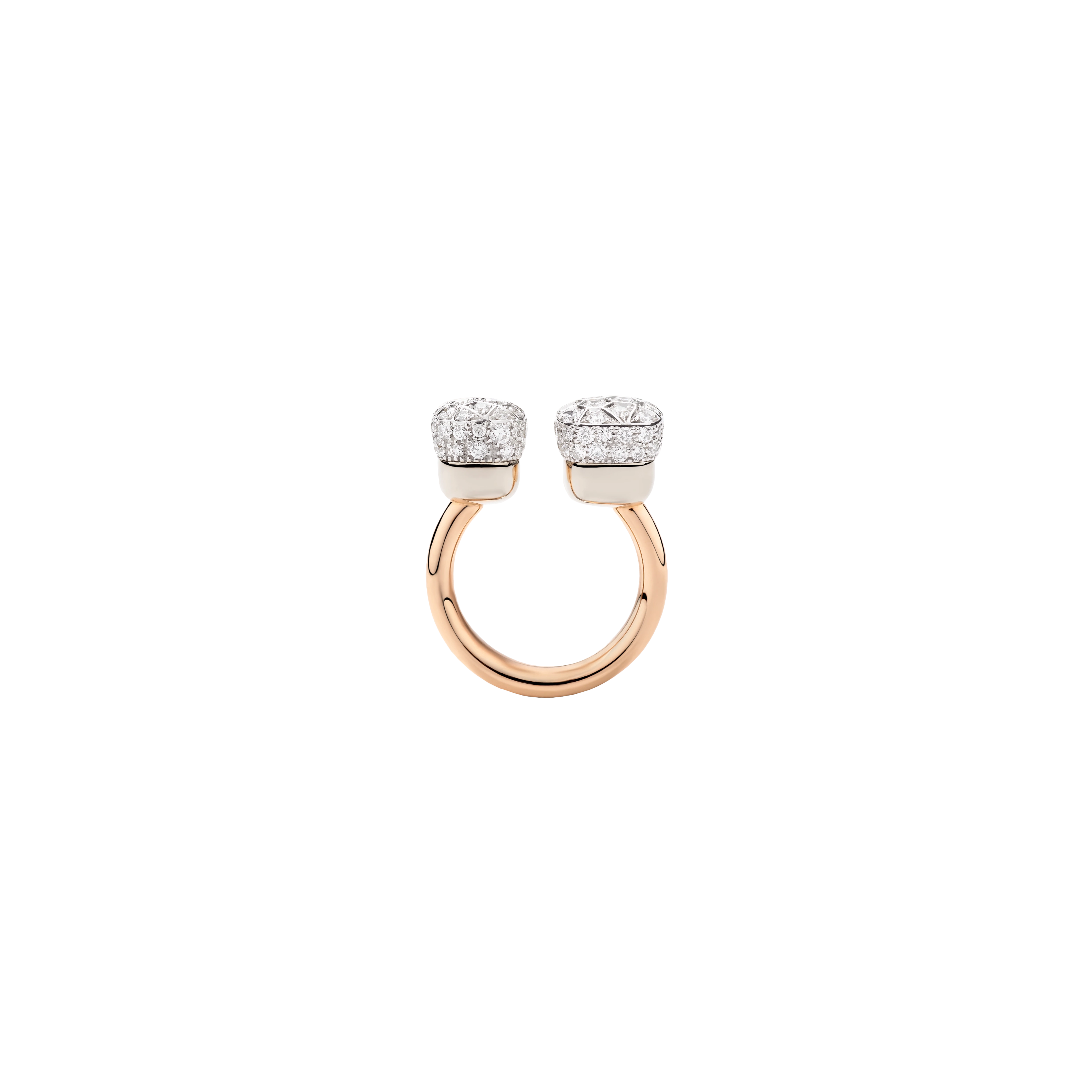 ANELLO NUDO IN ORO ROSA E ORO BIANCO CON DIAMANTI - PAC4021O6WHRDB000