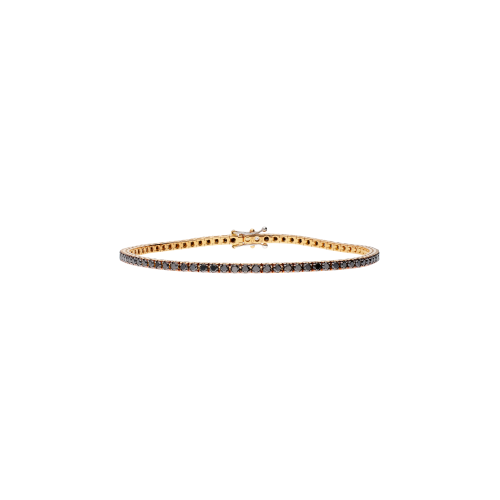 BRACCIALE TENNIS IN ORO ROSA E DIAMANTI NERI - 329-L1051-E-U