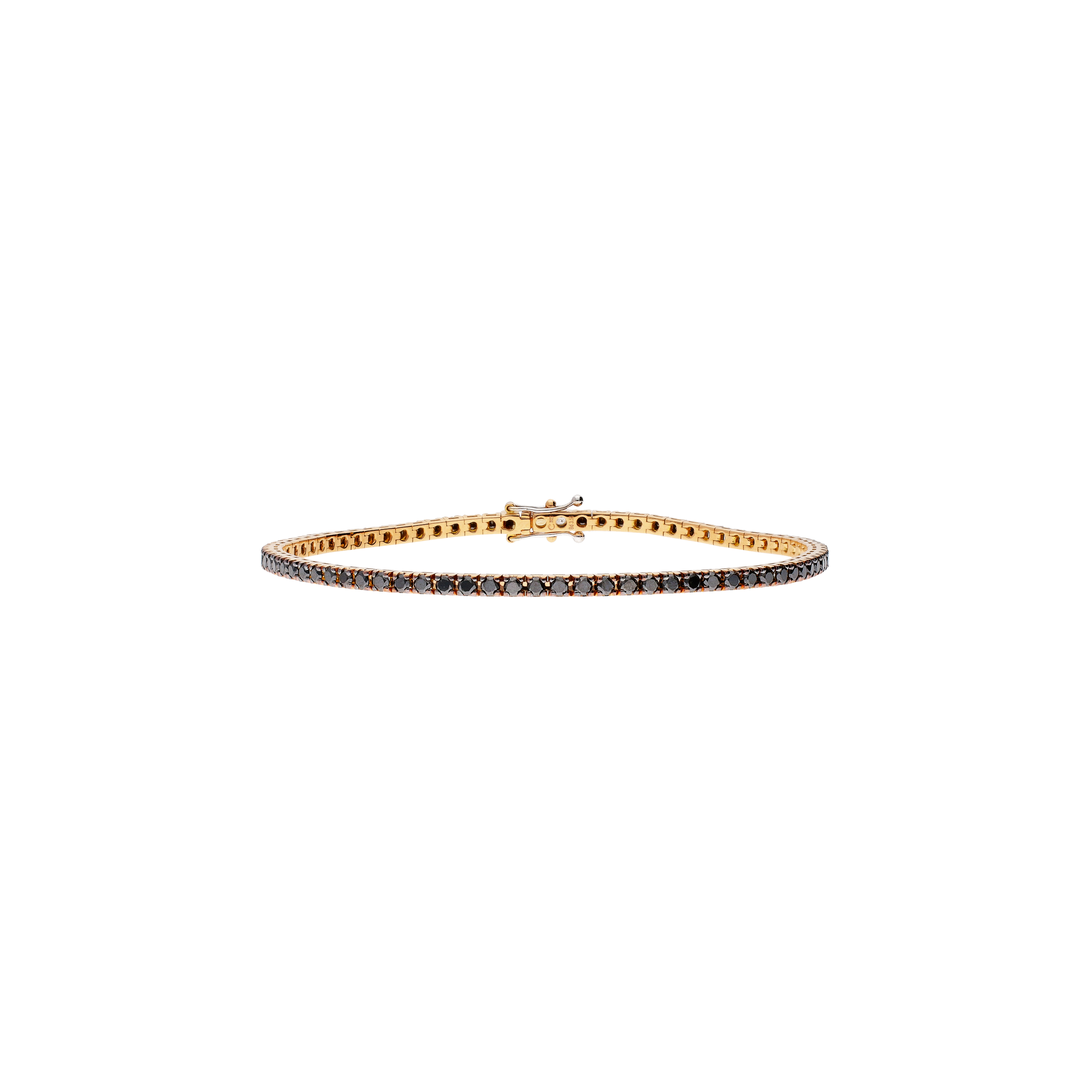 BRACCIALE TENNIS IN ORO ROSA E DIAMANTI NERI - 329-L1051-E-U