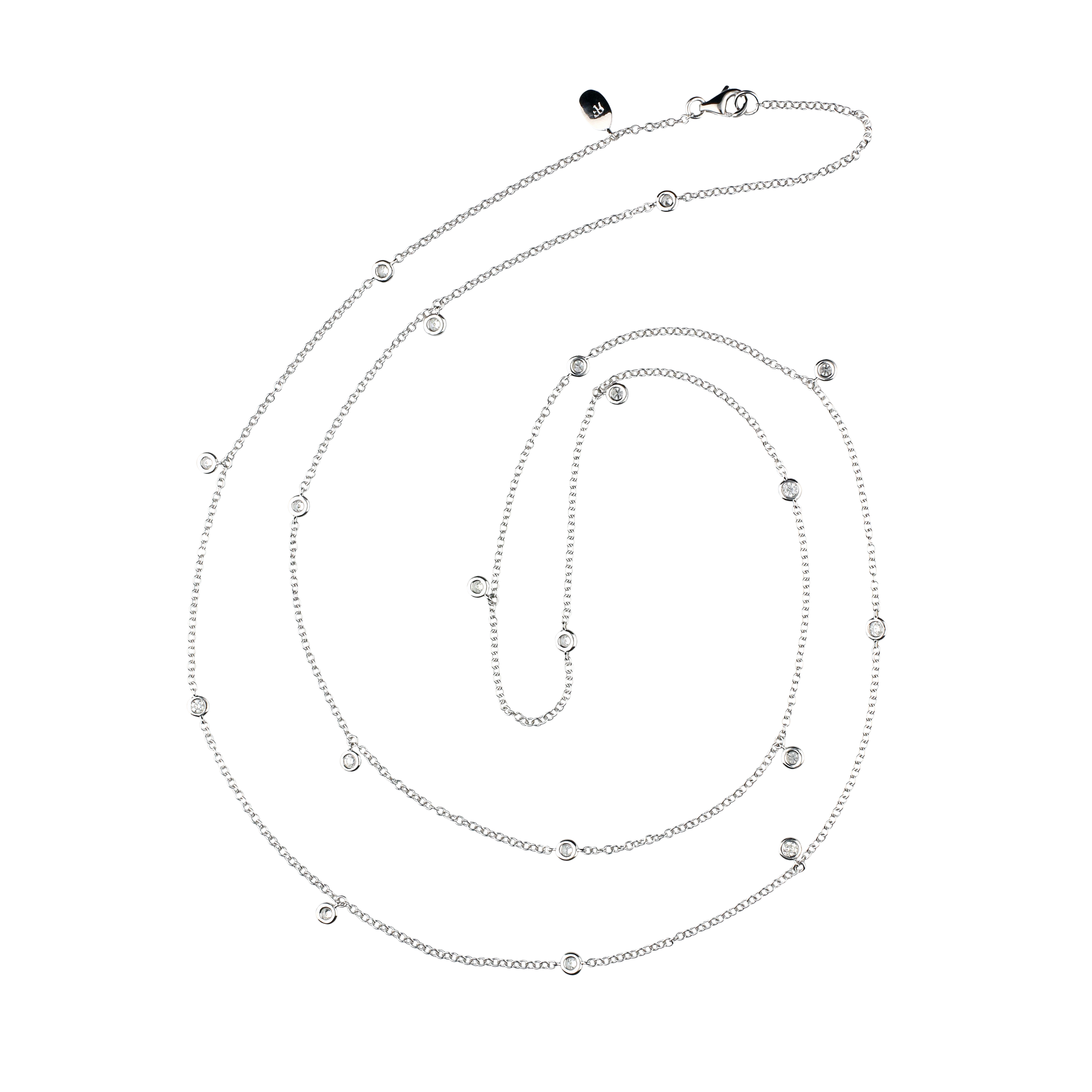 Collana lunga in oro bianco e diamanti bianchi - COSAV5034BWXX