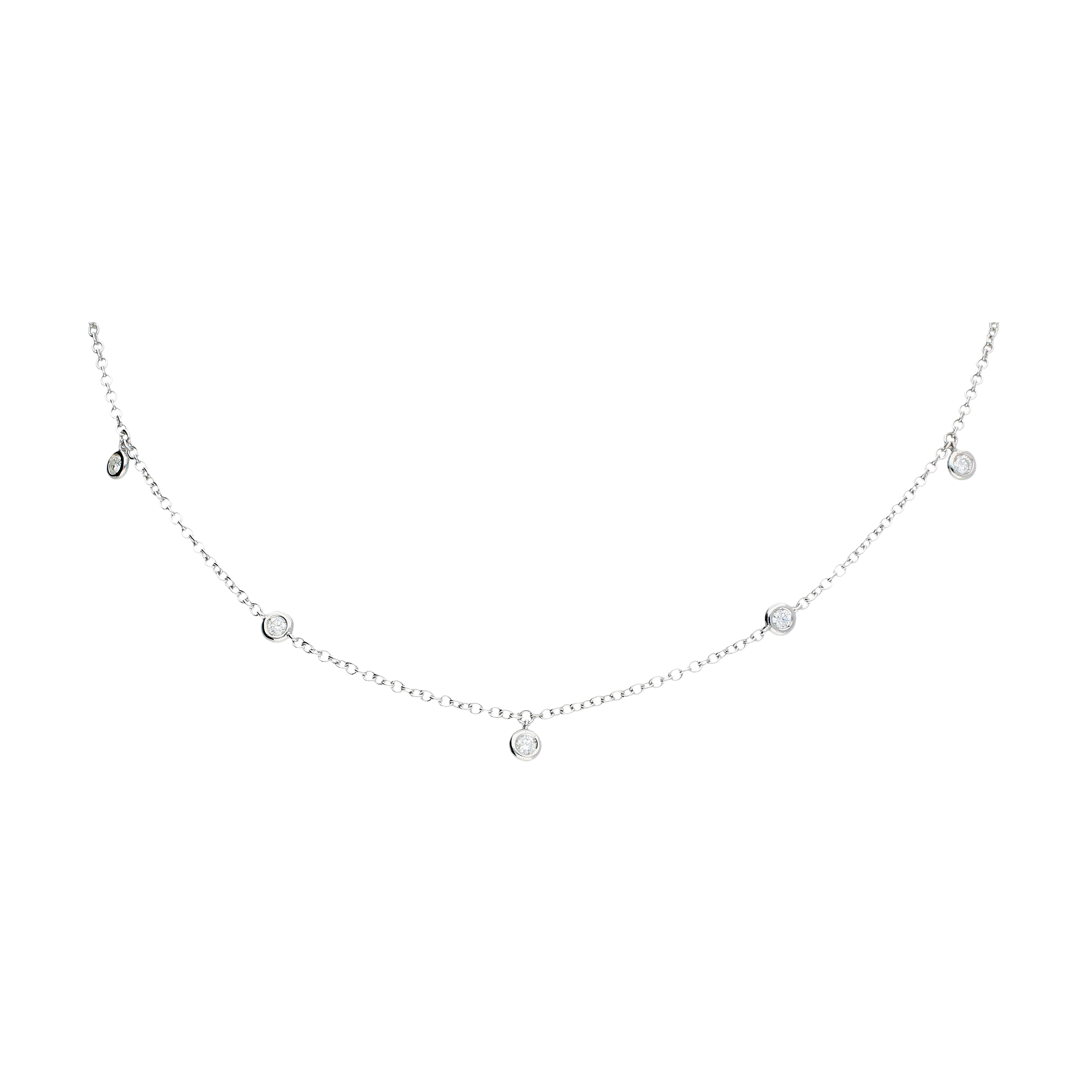 Collana girocollo in oro bianco e diamanti bianchi - COSAV5036BWXX