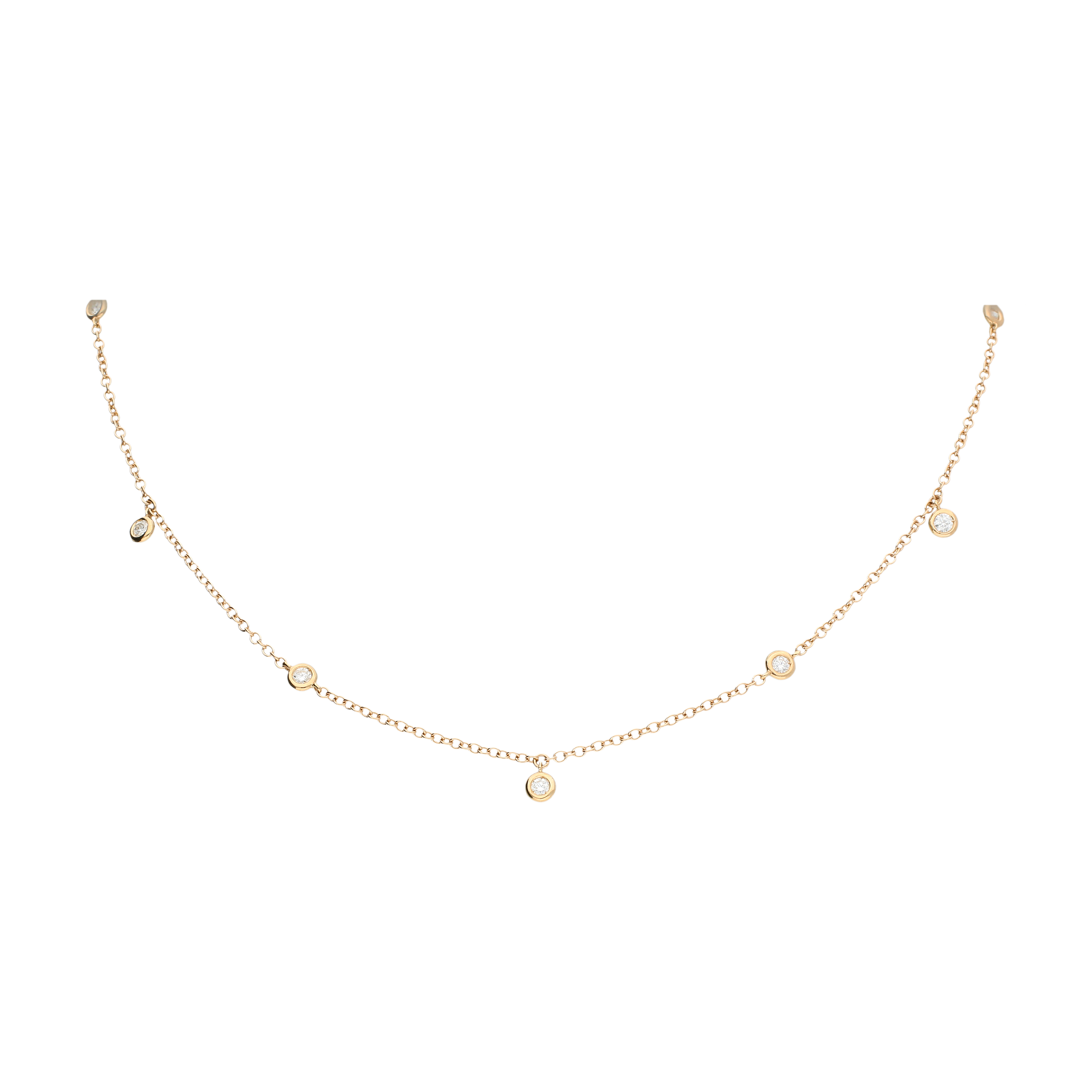 Collana girocollo in oro rosa e diamanti bianchi