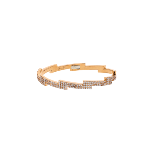 BRACCIALE RIGIDO FULMINE IN ORO ROSA FULL PAVÉ DI DIAMANTI - VB29831DP