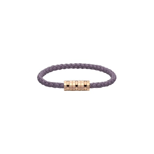 CHOPARD - BRACCIALE ICE CUBE, PELLE LIGHT PURPLE, METALLO TONALITA' ORO ROSA - 95016-0356