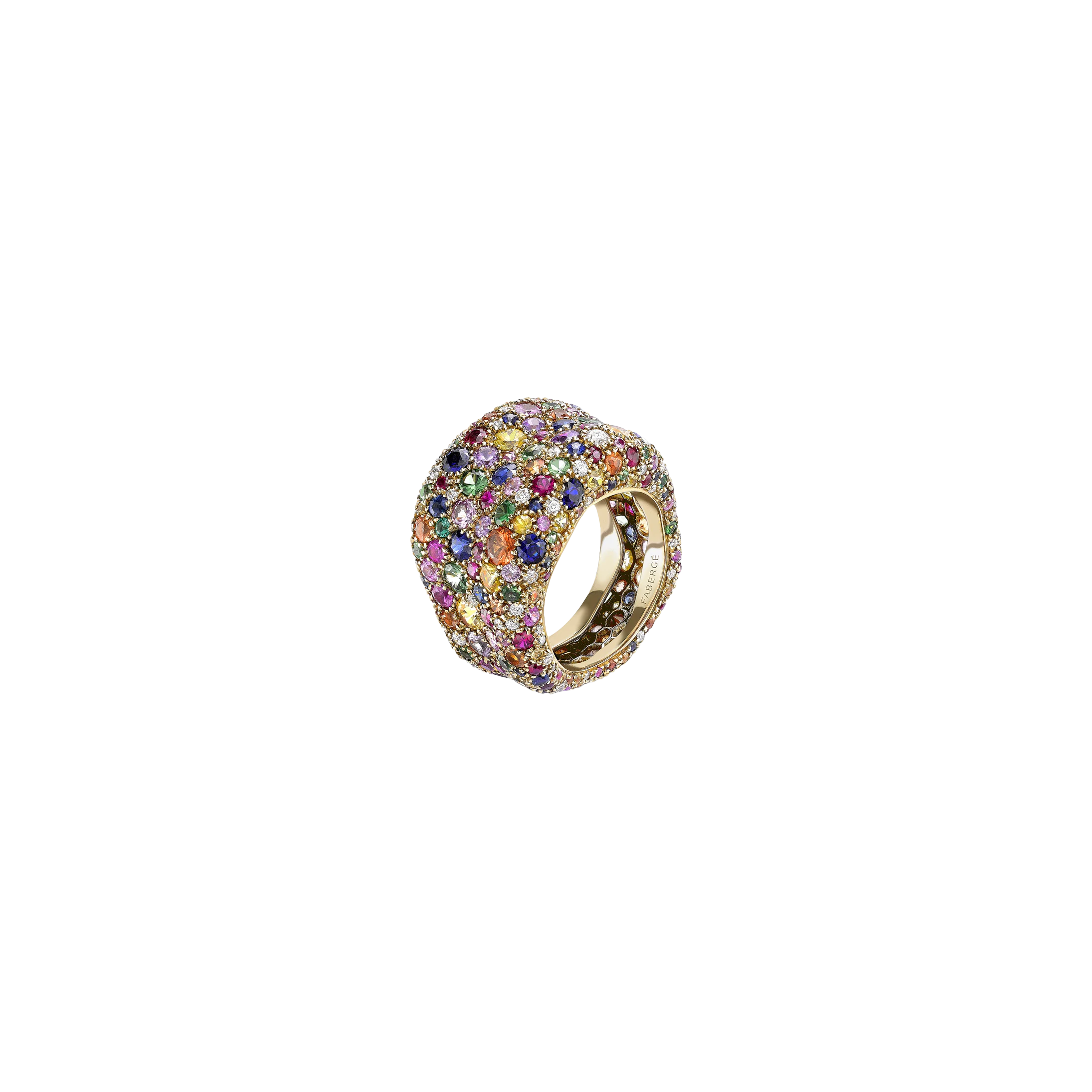 ANELLO GRANDE EMOTION IN ORO GIALLO E PIETRE MULTICOLOR - 569RG1167