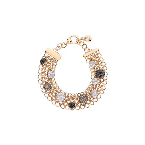 BRACCIALE SABBIA IN ORO ROSA CON DIAMANTI BIANCHI, DIAMANTI BROWN E DIAMANTI BLACK TRATTATI - PBC3053O7BWRDBX00