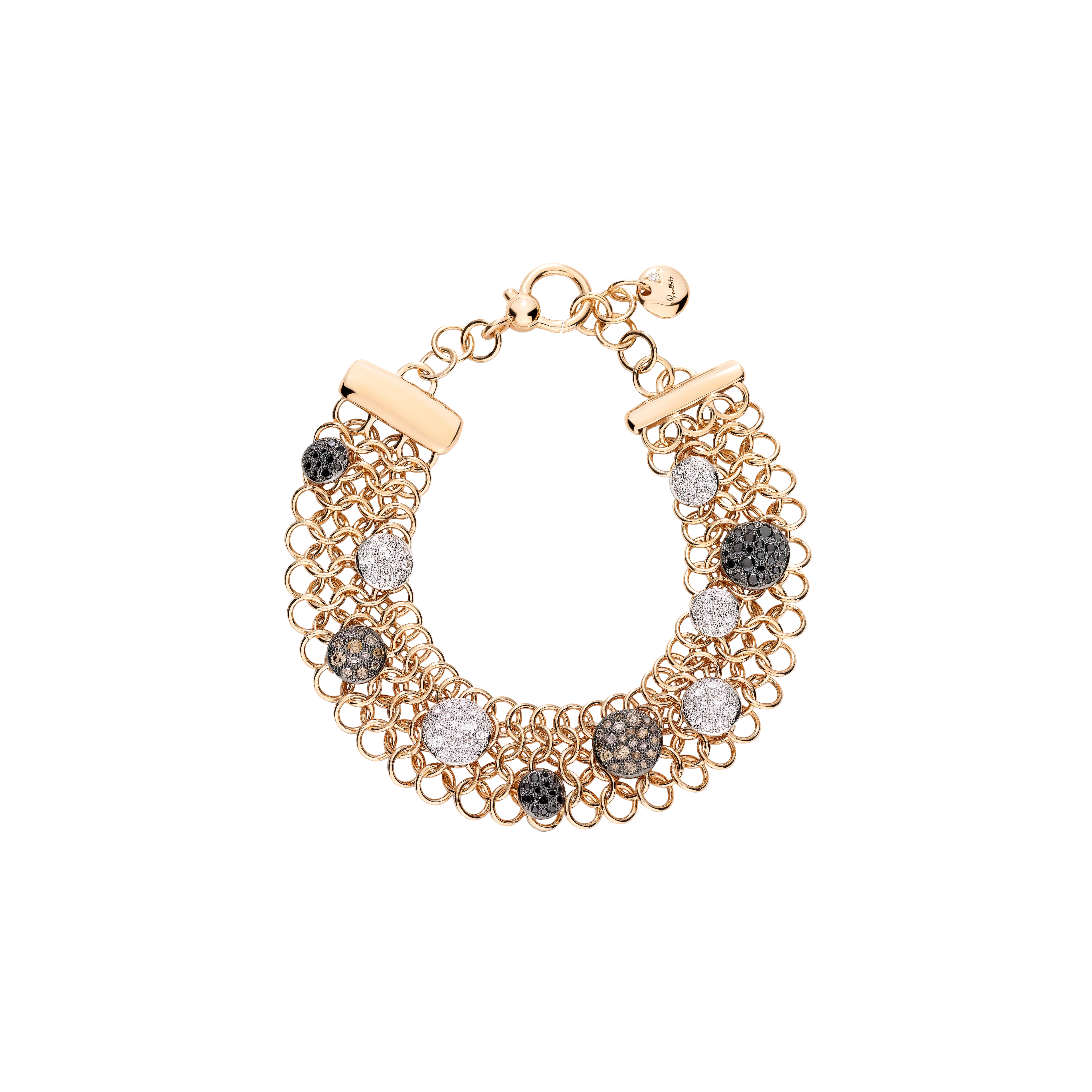 BRACCIALE SABBIAMO IN ORO ROSA CON DIAMANTI BIANCHI, DIAMANTI BROWN E DIAMANTI BLACK TRATTATI - PBC3053O7BWRDBX00