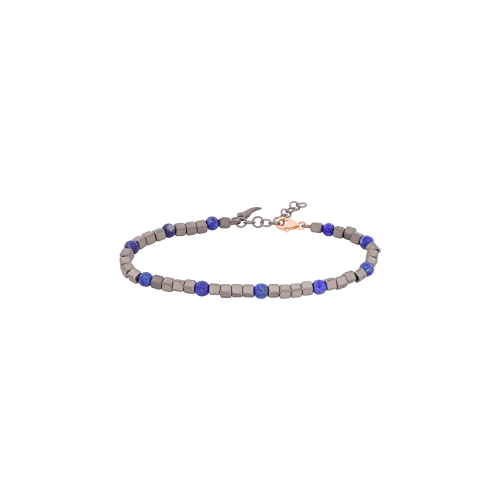 BRACCIALE UOMO IN TITANIO, LAPIS E ORO ROSSO 9 KT - MINBRT10LAPCUP