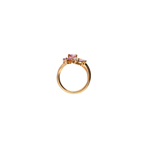 ANELLO RAMI IN ORO ROSA CON DIAMANTI E ZAFFIRI ROSA - 3R00052DSPP