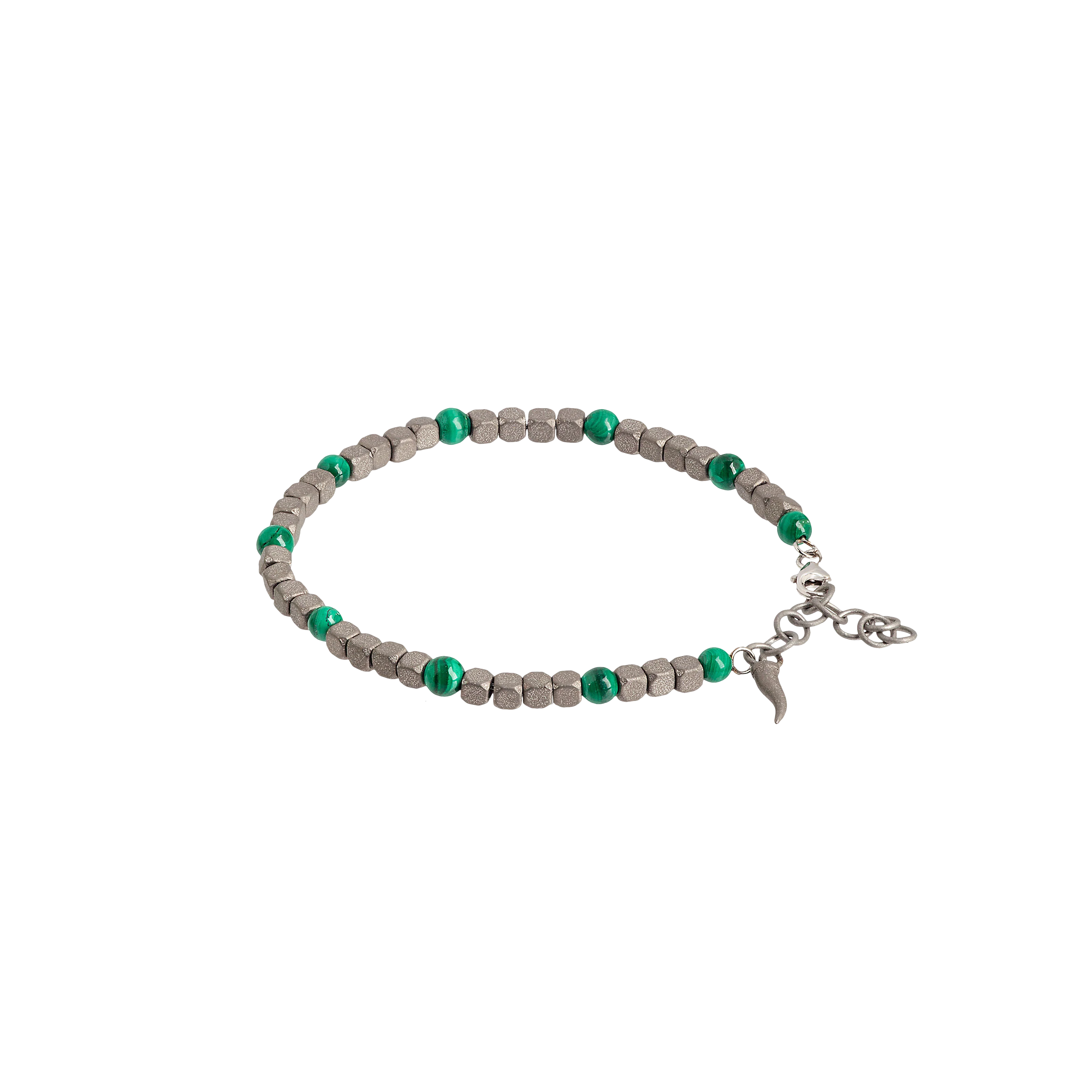 BRACCIALE UOMO IN TITANIO, MALACHITE E ORO ROSA - MINBRT10MALCUP