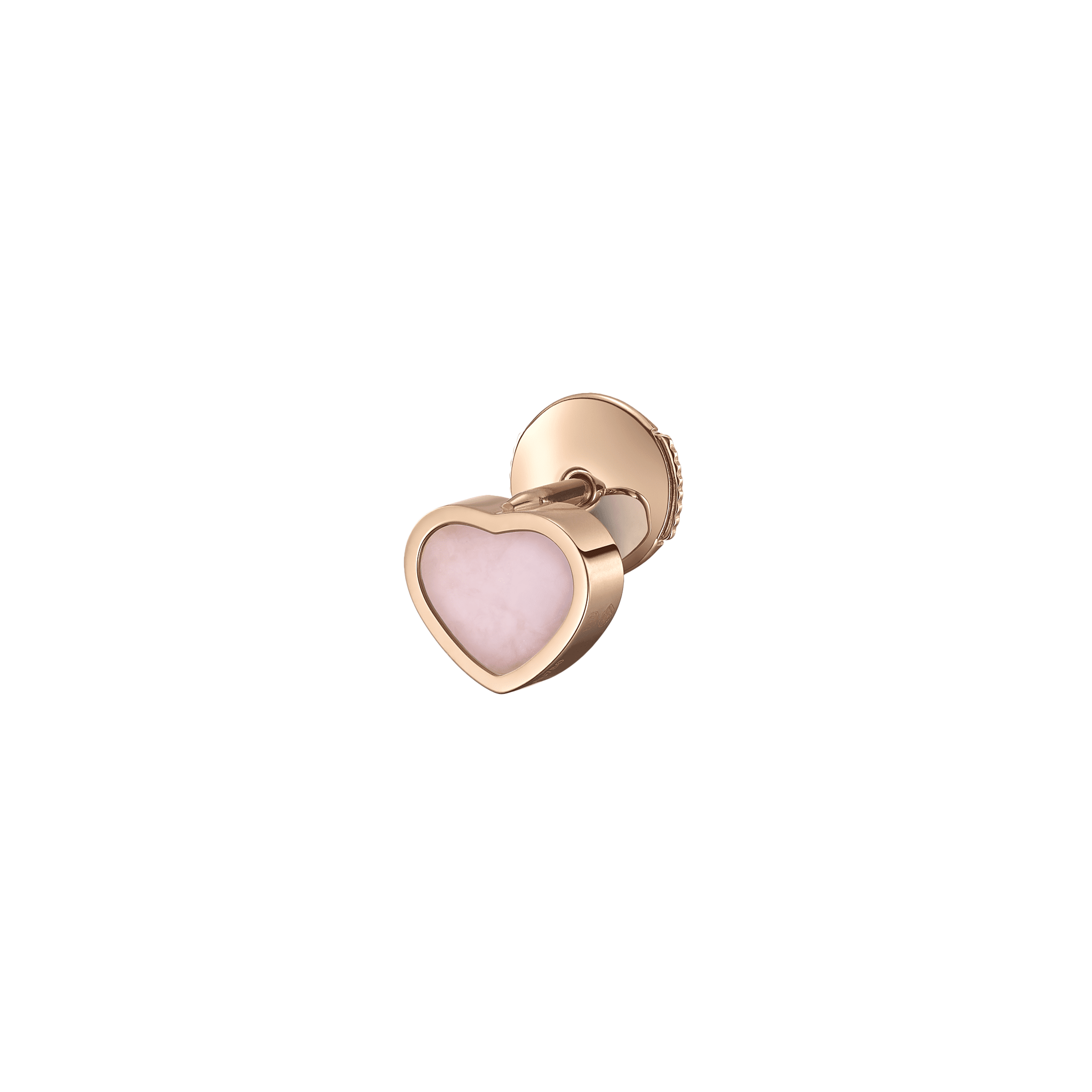 CHOPARD - ORECCHINO SINGOLO MY HAPPY HEARTS IN ORO ROSA ETICO, OPALE ROSA - 83A086-5622