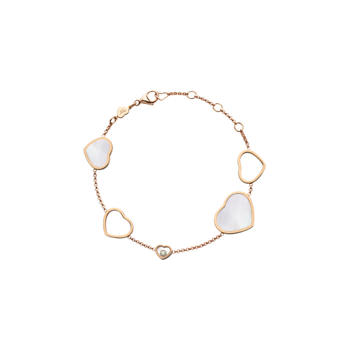 CHOPARD - BRACCIALE HAPPY HEARTS, ORO ROSA ETICO, DIAMANTE, MADREPERLA - 857482-5031