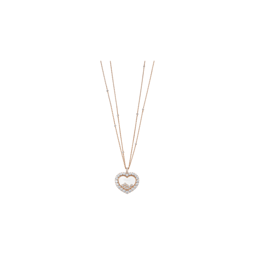 CHOPARD - CIONDOLO CON CATENA HAPPY DIAMONDS ICONS JOAILLERIE ORO ROSA ETICO, DIAMANTI - 79A049-5001