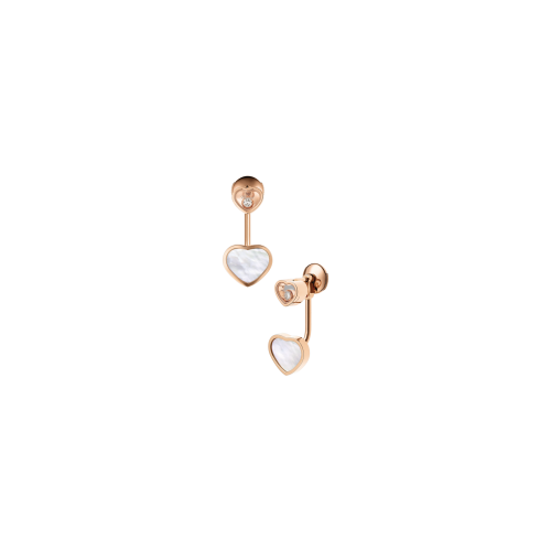 CHOPARD - ORECCHINI HAPPY HEARTS, ORO ROSA ETICO, DIAMANTI, MADREPERLA - 83A082-5301