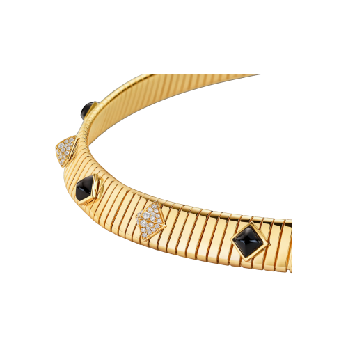 Accedi alla scheda di Bulgari COLLANA BVLGARI TUBOGAS CLASSIC IN ORO GIALLO CON ONICE E PAV&Eacute; DI DIAMANTI - CL860415