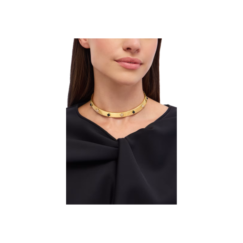 Accedi alla scheda di Bulgari COLLANA BVLGARI TUBOGAS CLASSIC IN ORO GIALLO CON ONICE E PAV&Eacute; DI DIAMANTI - CL860415