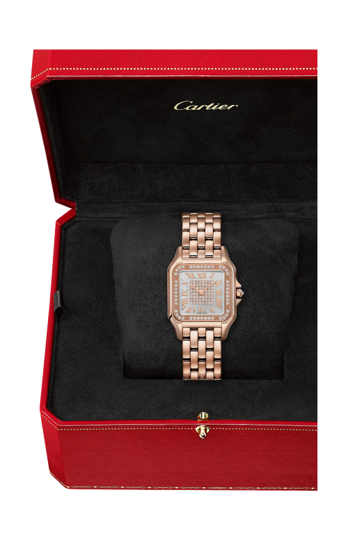 PANTHÈRE DE CARTIER, MODELLO MEDIO, ORO ROSA, DIAMANTI, QUARZO - WJPN0078