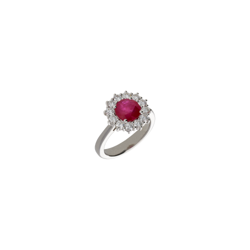 Accedi alla scheda di Bartorelli Italian Jewels ANELLO ROSETTA IN ORO BIANCO CON RUBINO CENTRALE E CONTORNO DIAMANTI - 326-AN-1006