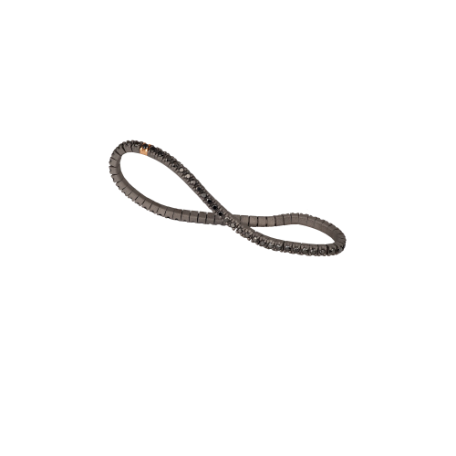 Accedi alla scheda di Mano | J . BRACCIALE TENNIS UOMO ELASTICA IN TITANIO, ORO ROSSO 18 KT E DIAMANTI BLACK DA 3 PUNTI - TENBRTBRGBR3PT