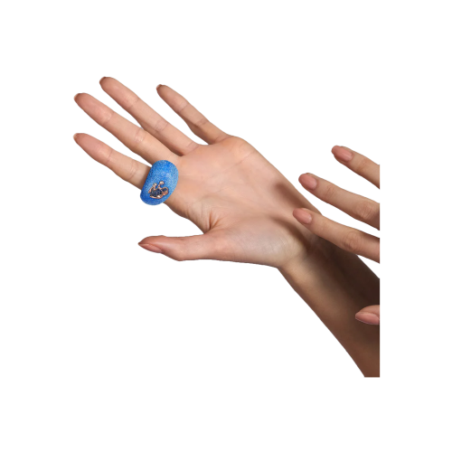 Accedi alla scheda di Dada Arrigoni ANELLO HAPPY FROG DENIM CON RANA IN ORO ROSA, ORO BRUNITO E ZAFFIRI AZZURRI SU BASE MEDIA - DHF07ANGZRNZZ