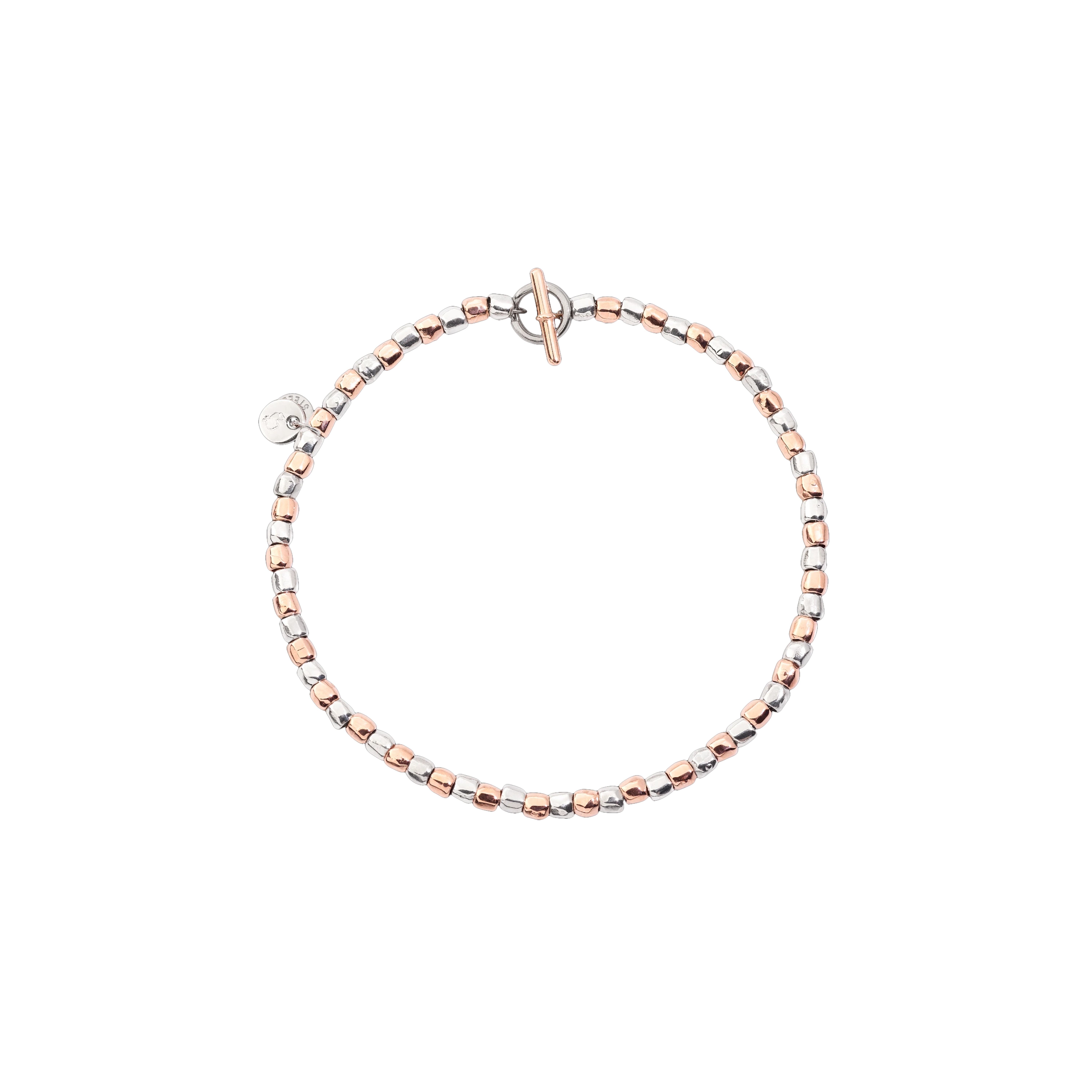 DODO MINI - BRACCIALE MINI GRANELLI IN ORO ROSA E ARGENTO - DBBAC/G59A - DBC0002GRANXG9AMX