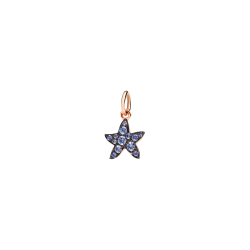 Stella Marina - Ciondolo in oro rosa 9 kt con zaffiri azzurri